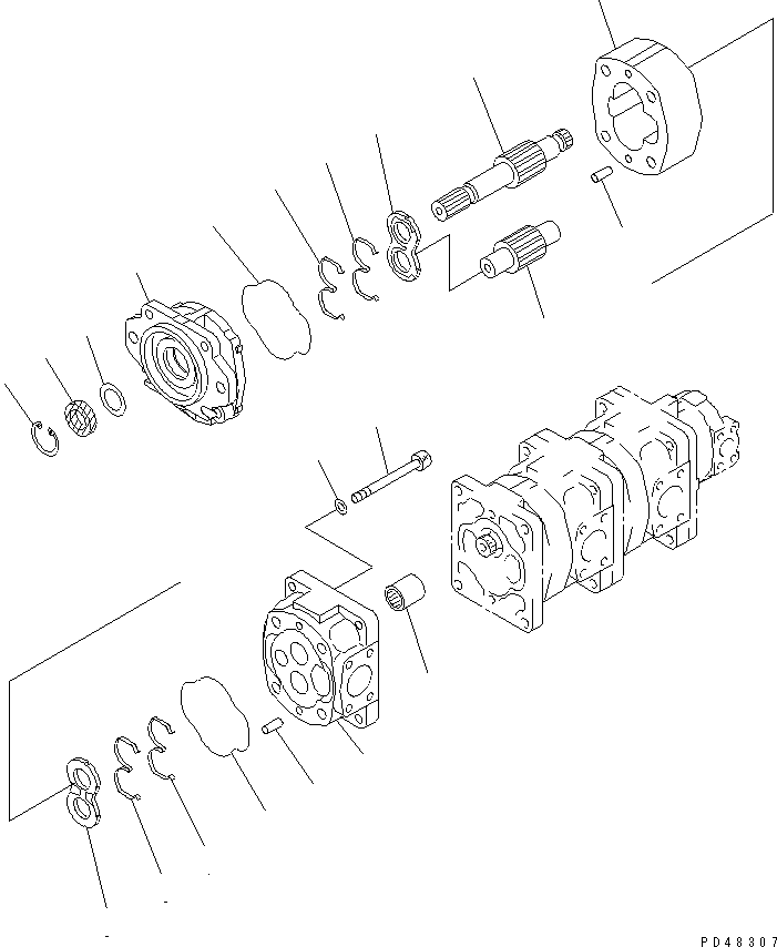 PUMP ASS'Y,(SAL100+50+36+25) \0\705-55-34140 KOMATSU