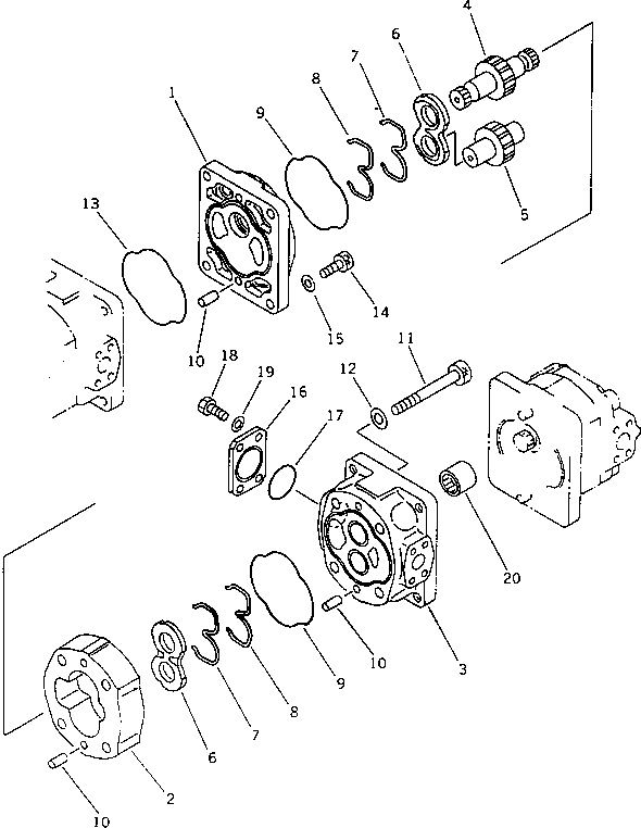 PUMP ASS'Y,LOADER AND STEERING (705-56-34130) KOMATSU