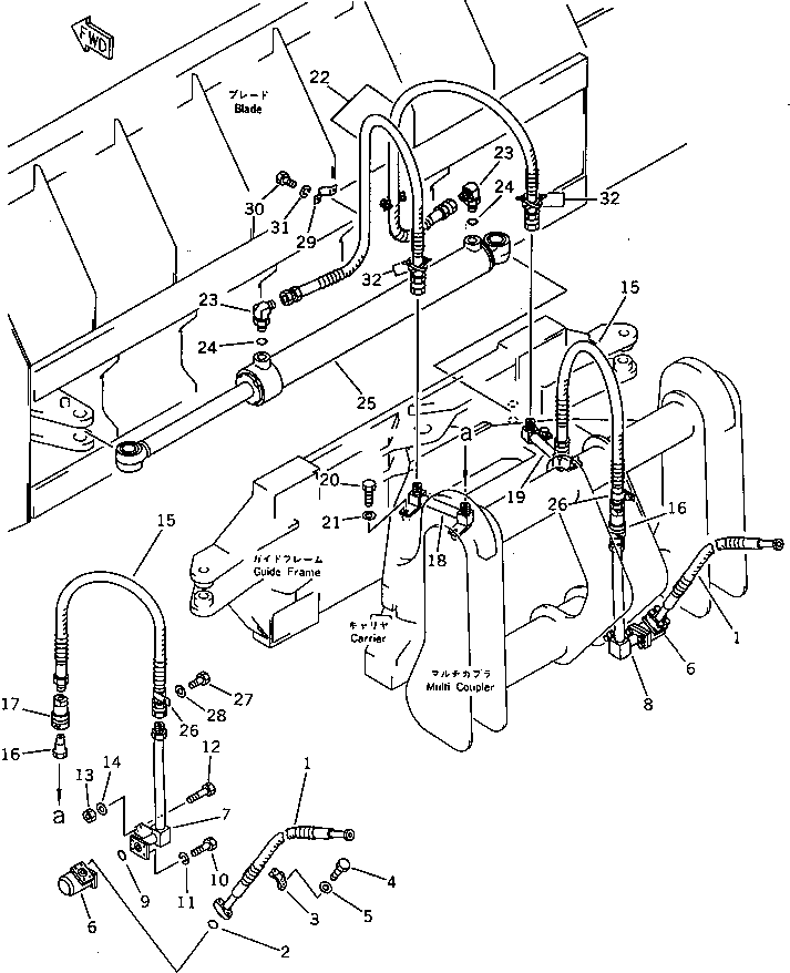 Трубка левая 423-915-1250 KOMATSU
