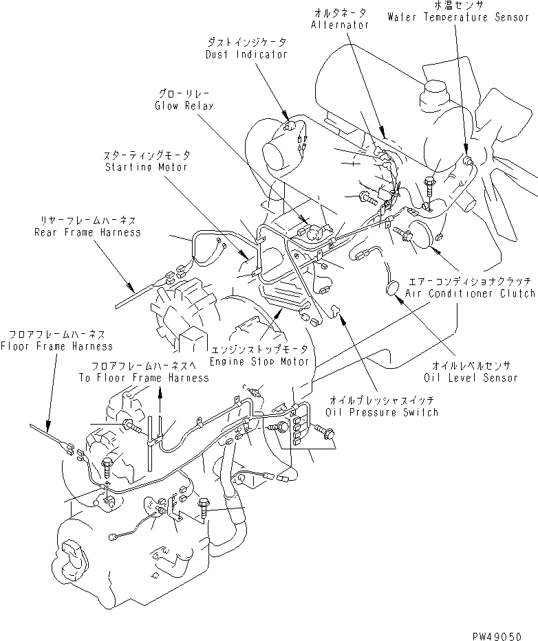 WIRING HARNESS,ENGINE (\0\423-06-22190) KOMATSU