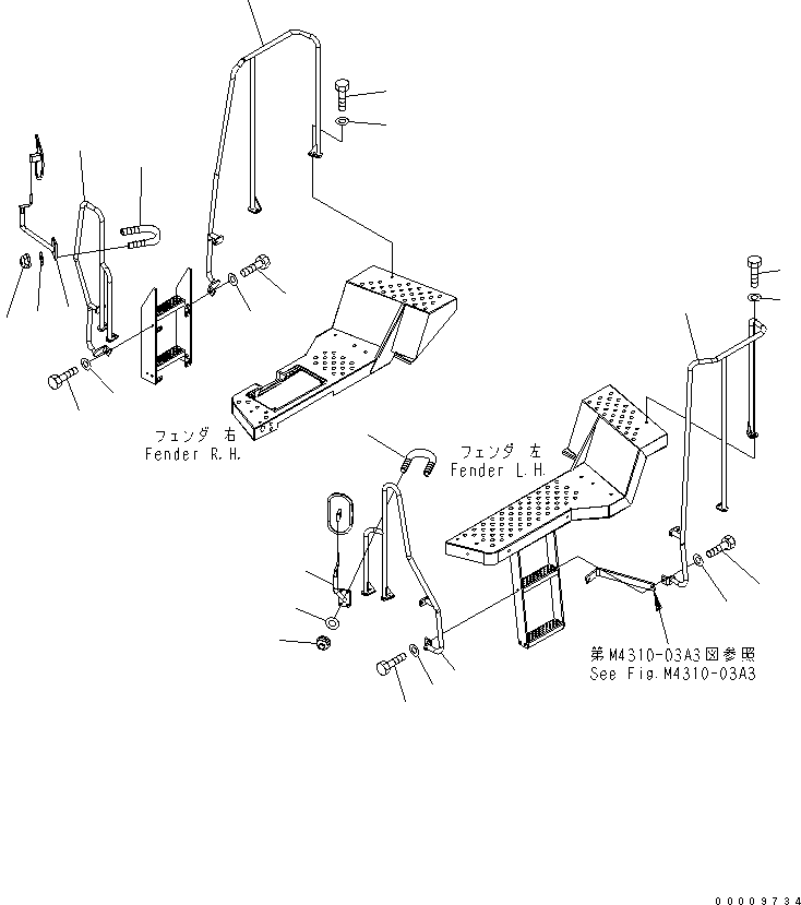 HAND RAIL,(REAR R.H.) 423-Z94-3640 KOMATSU