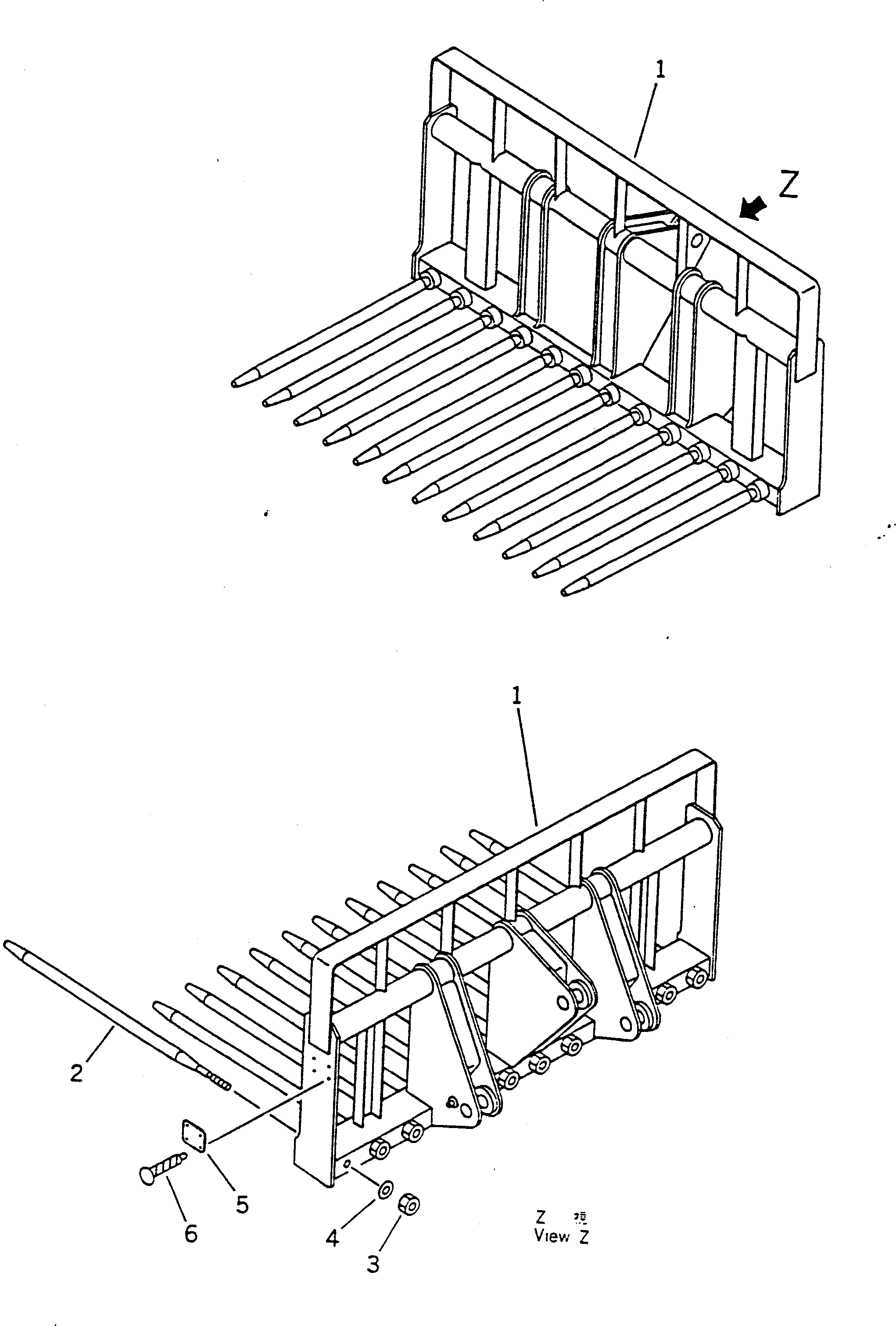 UTILITY FORK ASS'Y 42A-886-1100 KOMATSU