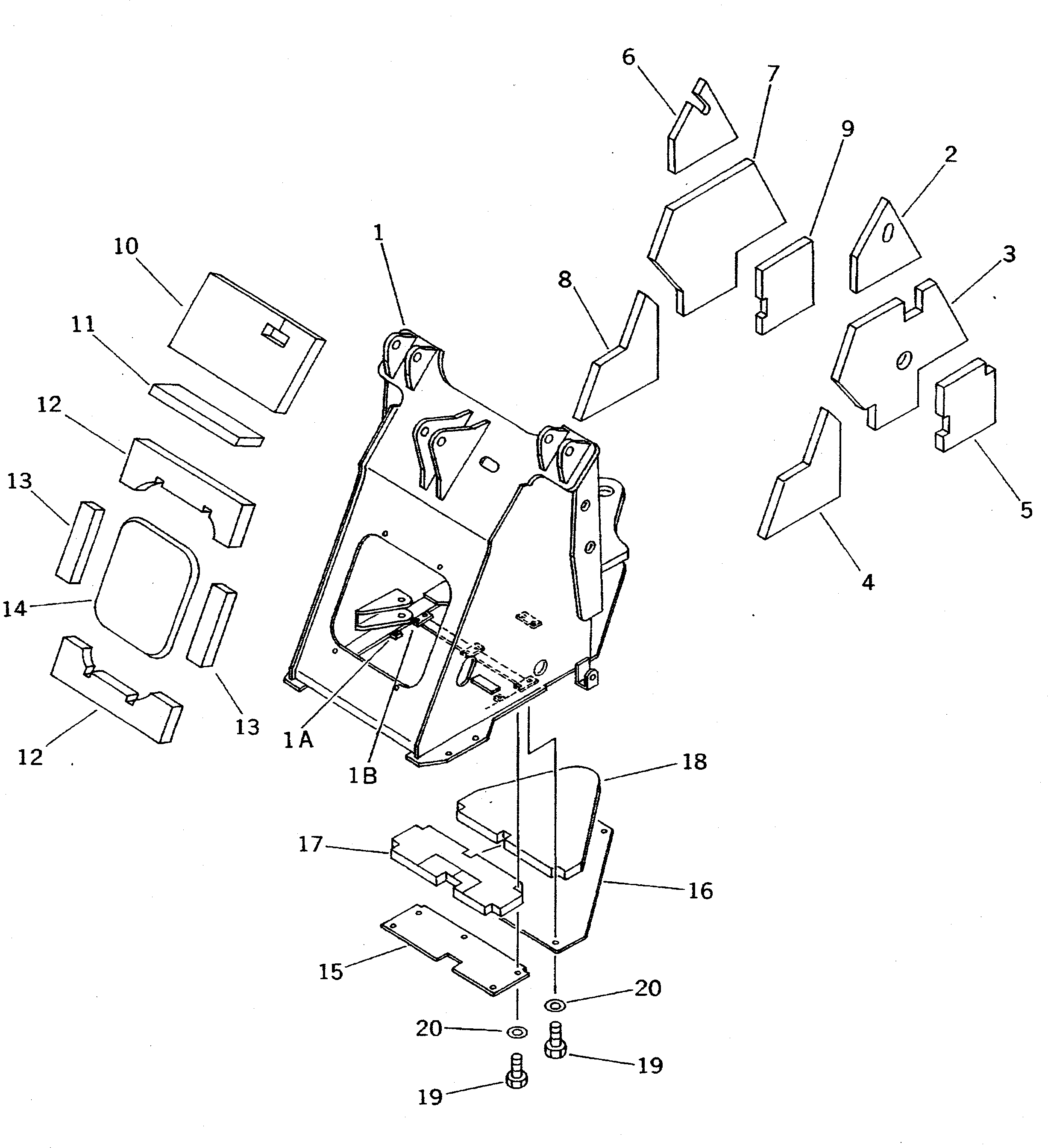 FRAME,(MODIFIED PART) 415-Z97-2610 KOMATSU