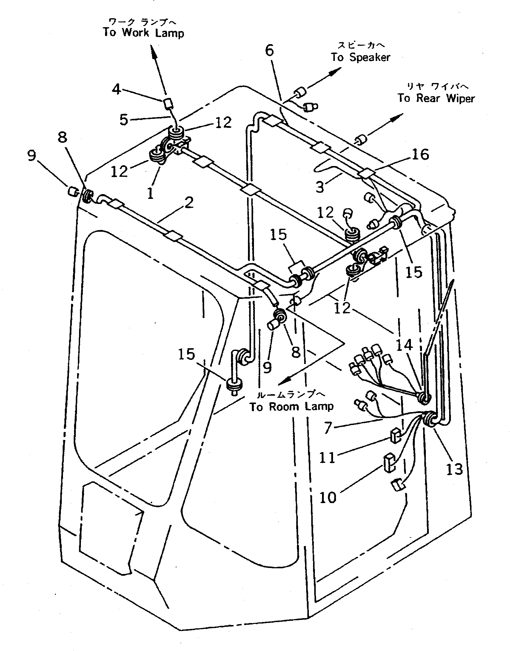 WIRE ASS'Y,REAR 421-56-12230 KOMATSU