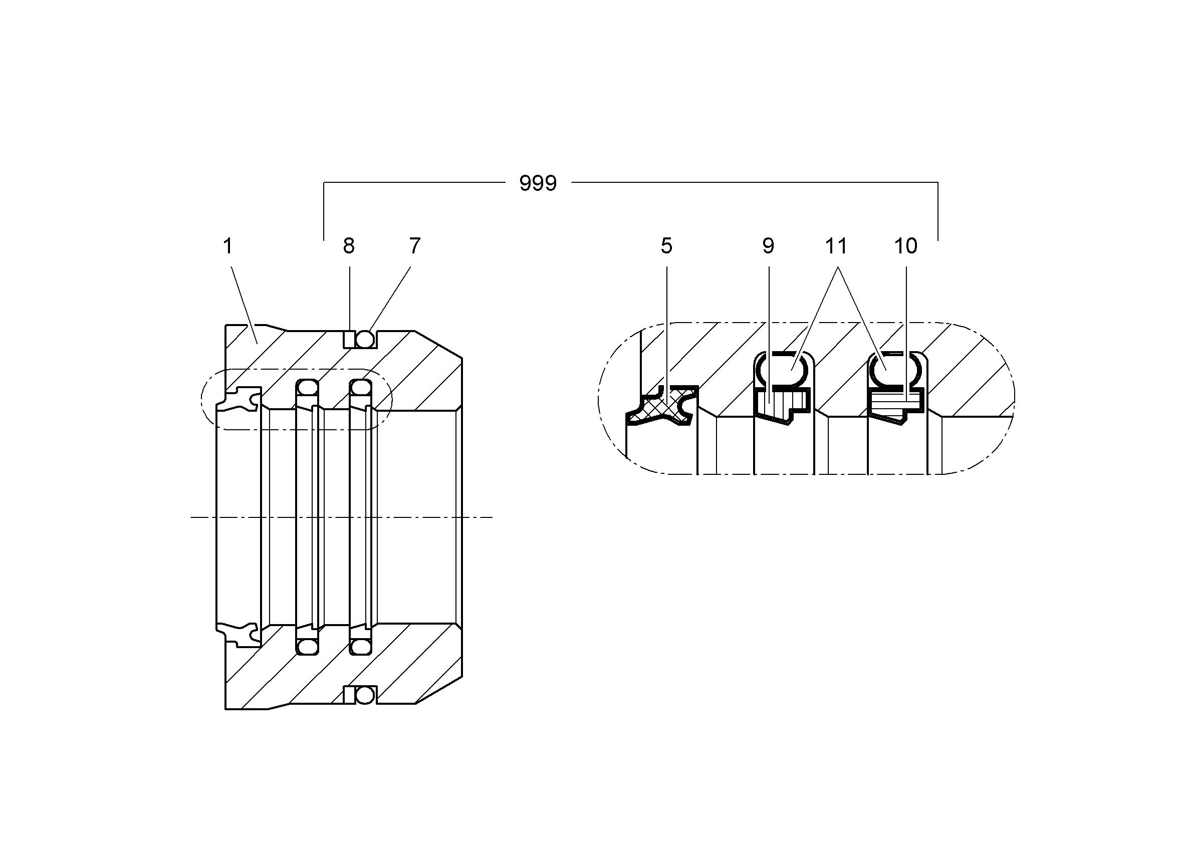 УПЛОТНИТЕЛЬНОЕ КОЛЬЦО ISO 3601-1 56,74X3,53 7006986 LIEBHERR