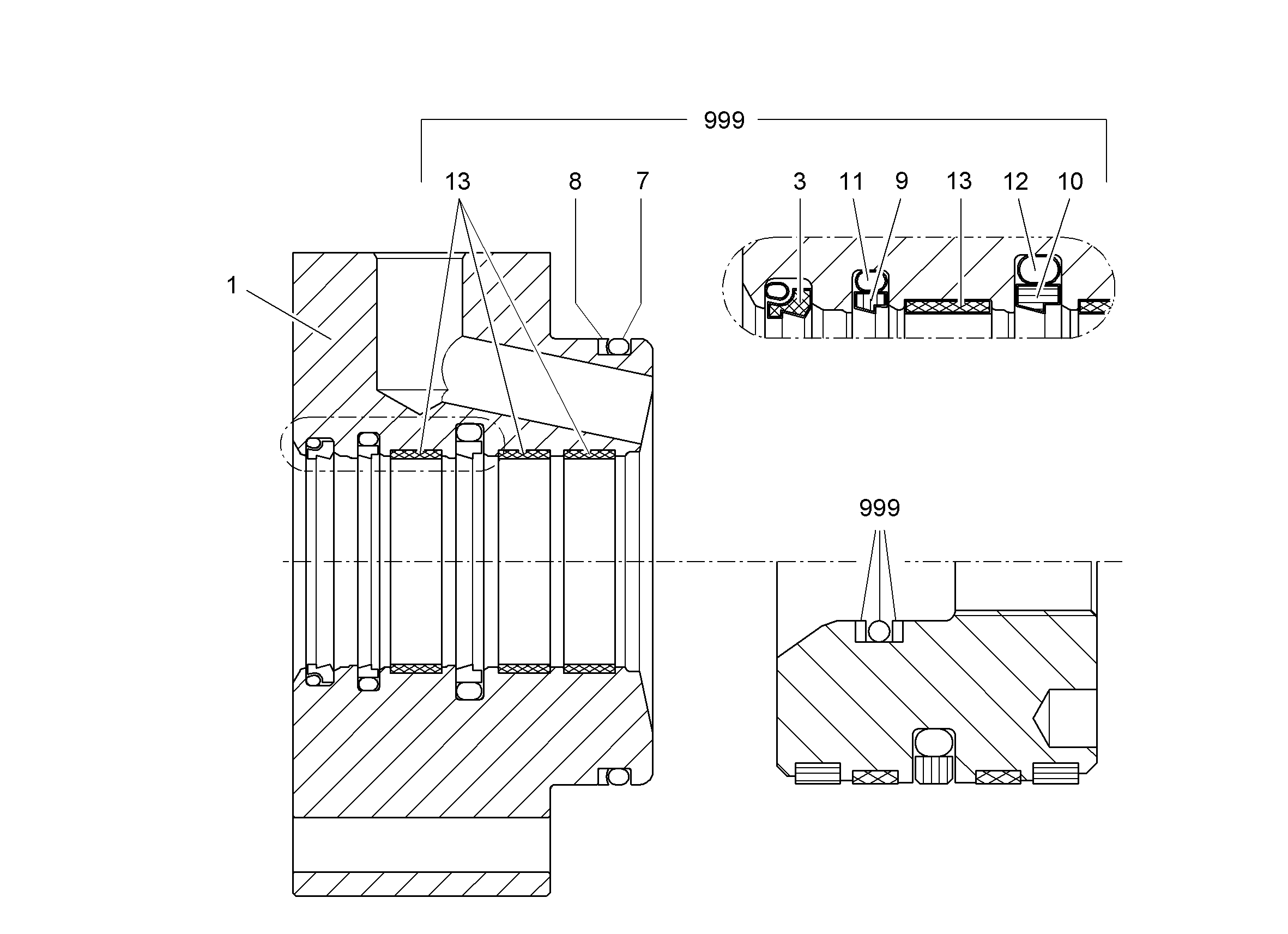 УПЛОТНЕНИЕ ШАТУНА 110,0X130,5X8,1 7017711 LIEBHERR