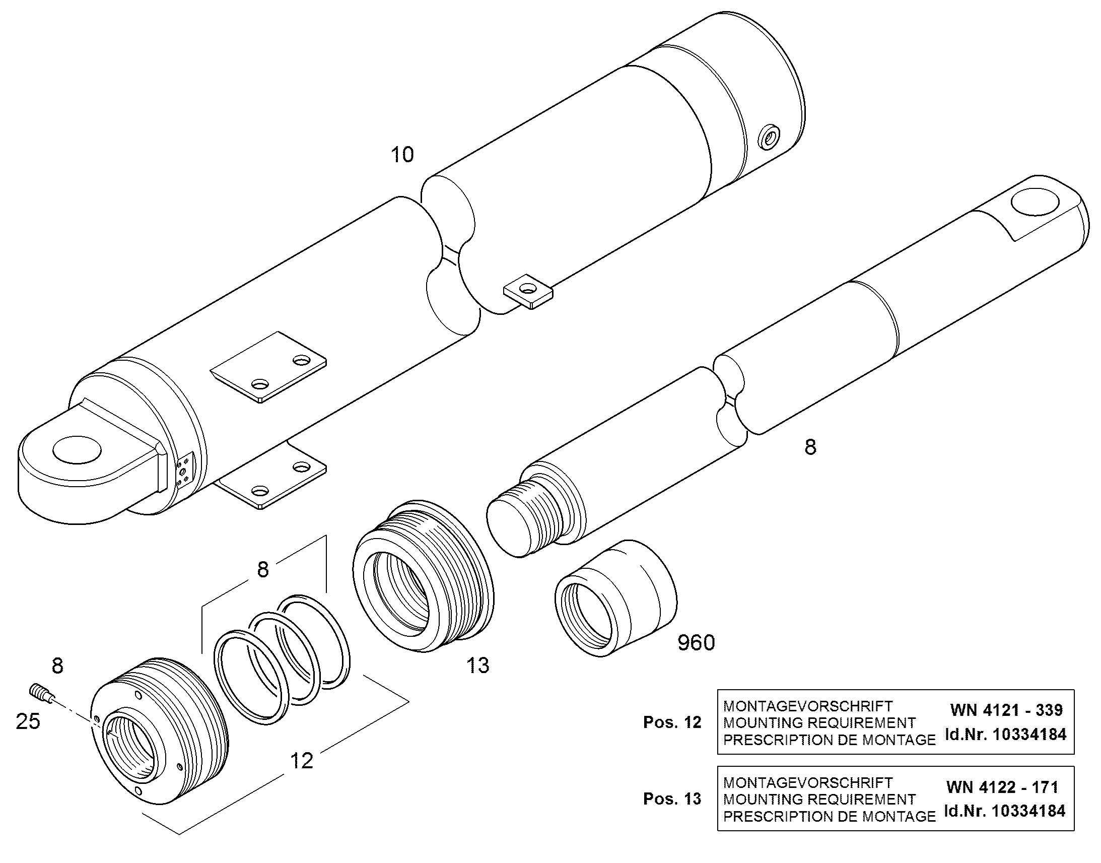 ГИЛЬЗА МОНТАЖНАЯ M120x3X160X100 94064907 LIEBHERR