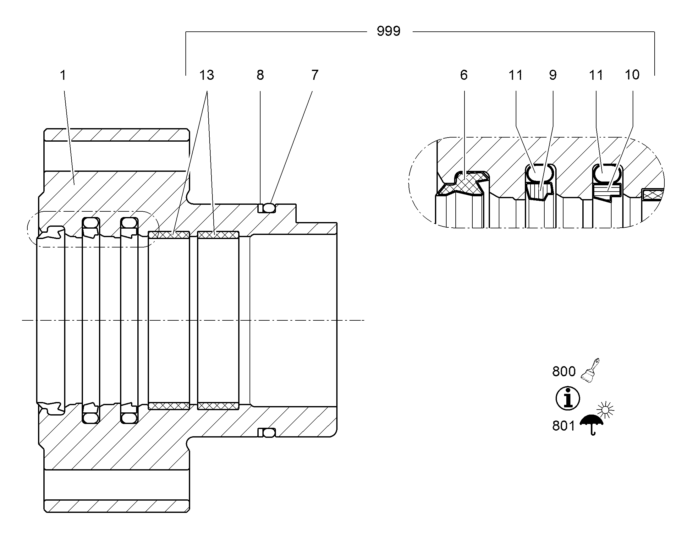 К-Т УПЛОТН.ОПОРЫ ШАТУНА 50 9640923 LIEBHERR