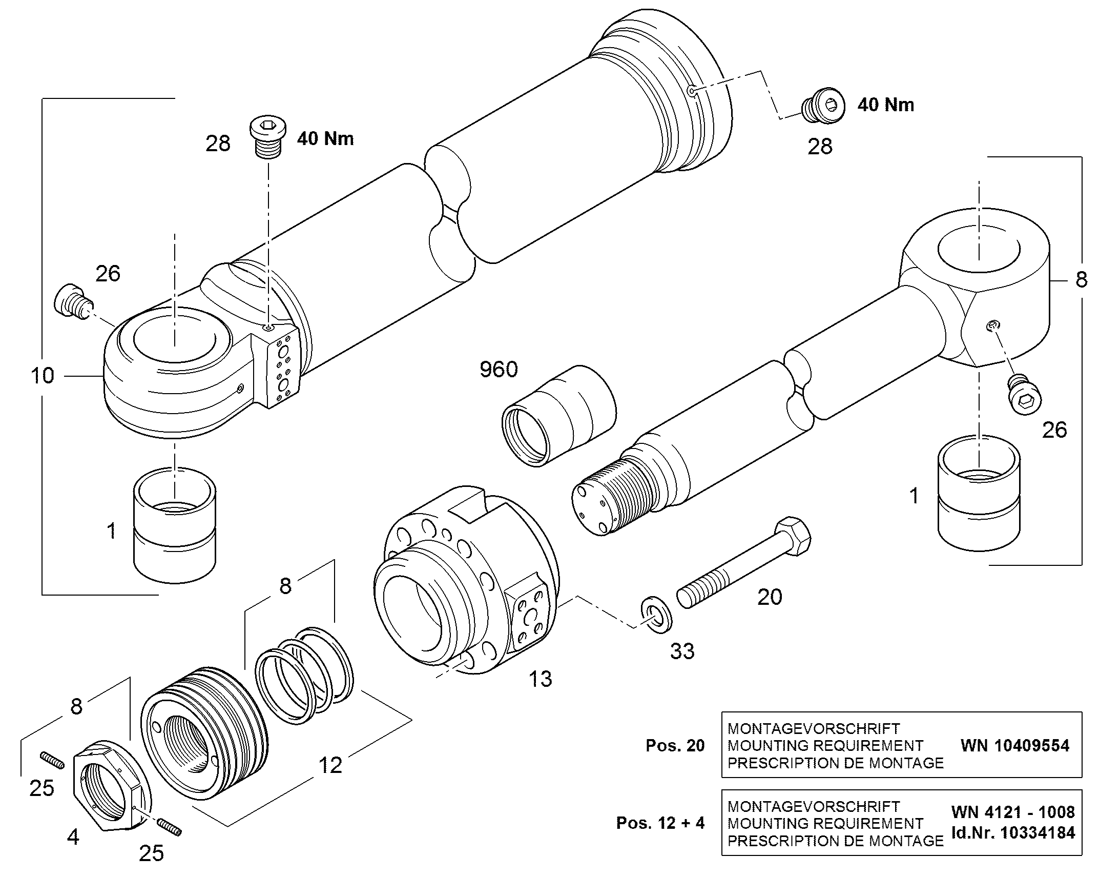 ГИЛЬЗА МОНТАЖНАЯ 94001854 LIEBHERR
