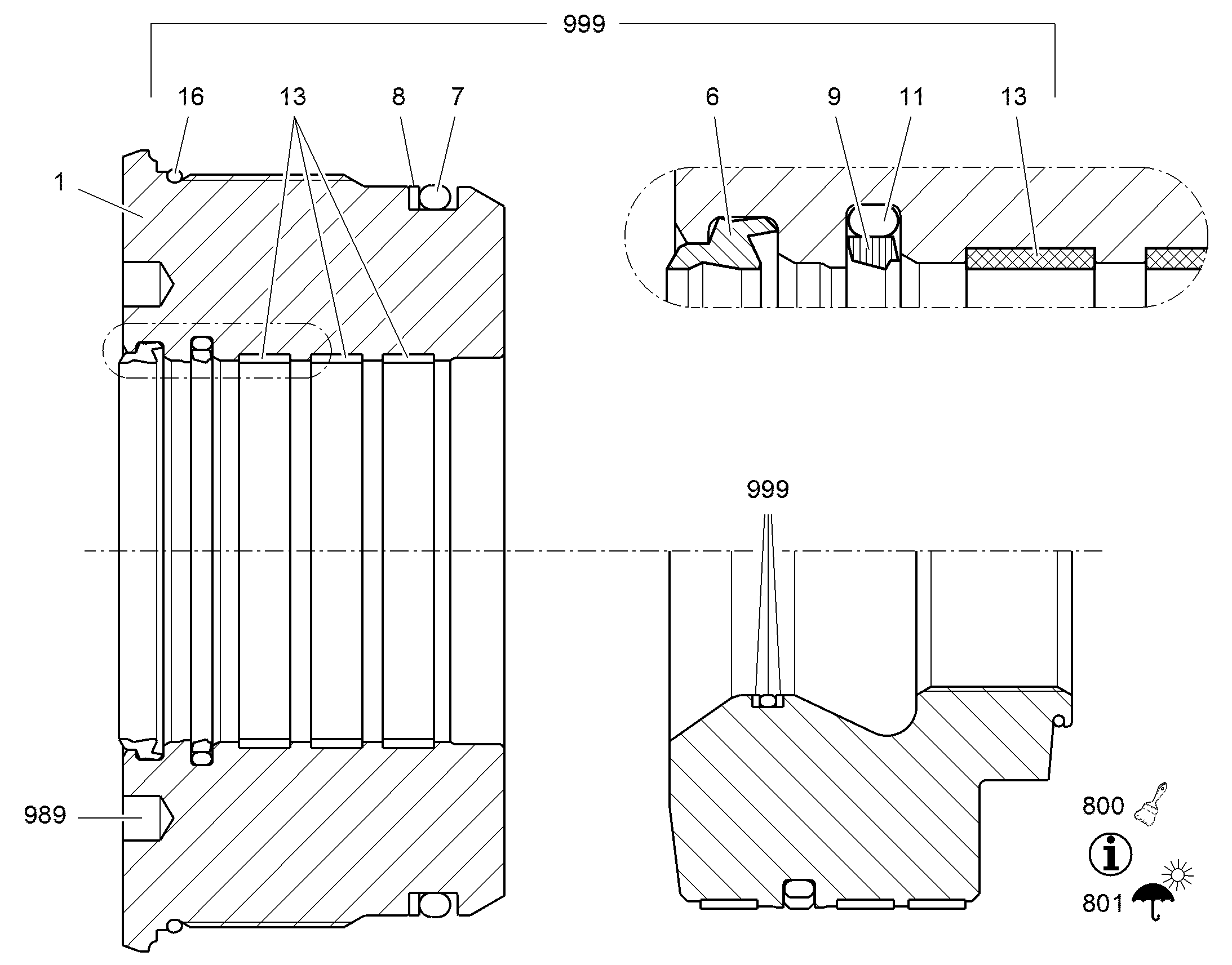 МАСЛОСЪЕМНОЕ КОЛЬЦО 85X97,2X8,1 7024168 LIEBHERR