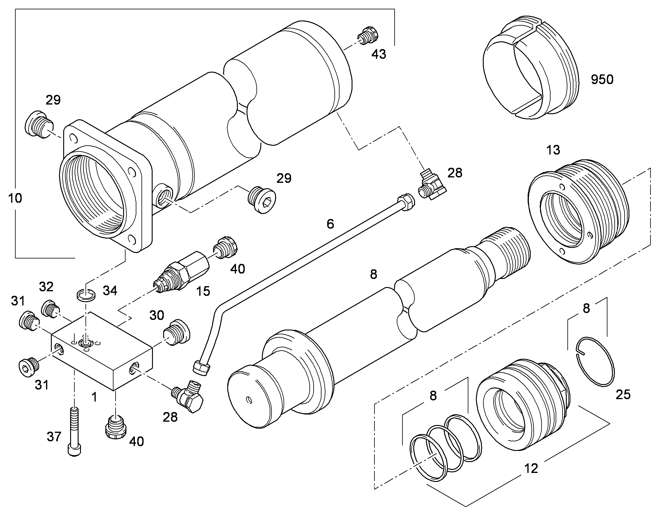 ГИЛЬЗА МОНТАЖНАЯ 180,2X205X90 9638604 LIEBHERR