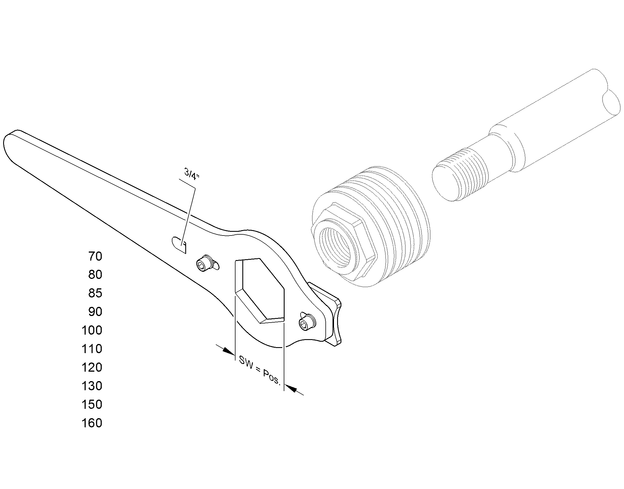 КЛЮЧ ПОРШНЯ МОНТАЖНЫЙ SW 85 9602239 LIEBHERR