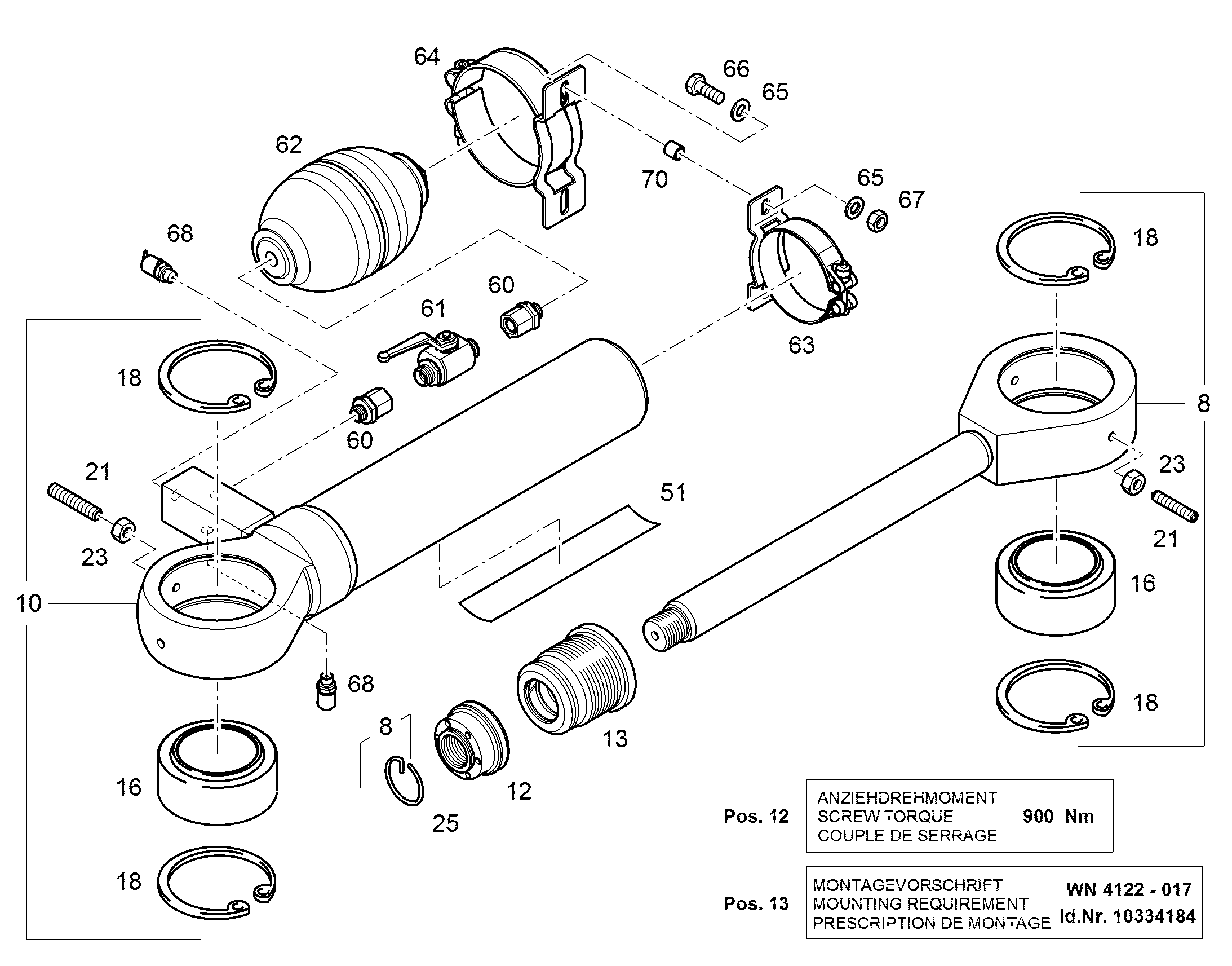 ШЕСТИГРАННАЯ ГАЙКА M10 4000383 LIEBHERR