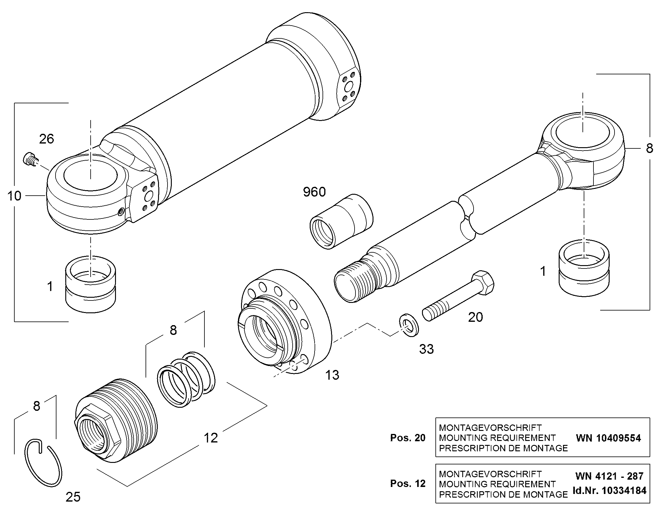 БОЛТ С ШЕСТИГРАННОЙ ГОЛОВКОЙ ISO 4014 M27X150 10.9 FLZN 10040807 LIEBHERR