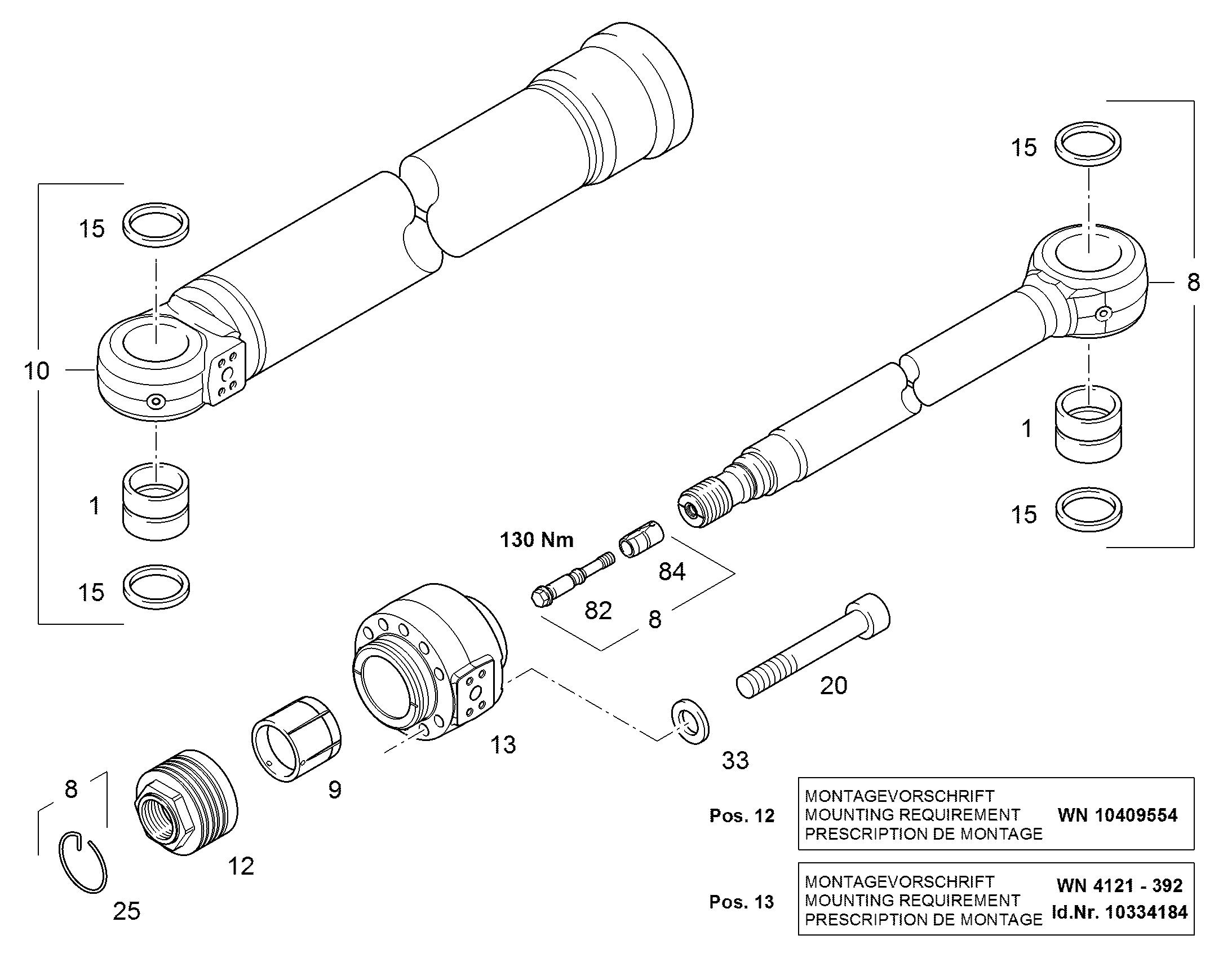 MODEL PISTON ROD 12436227 LIEBHERR