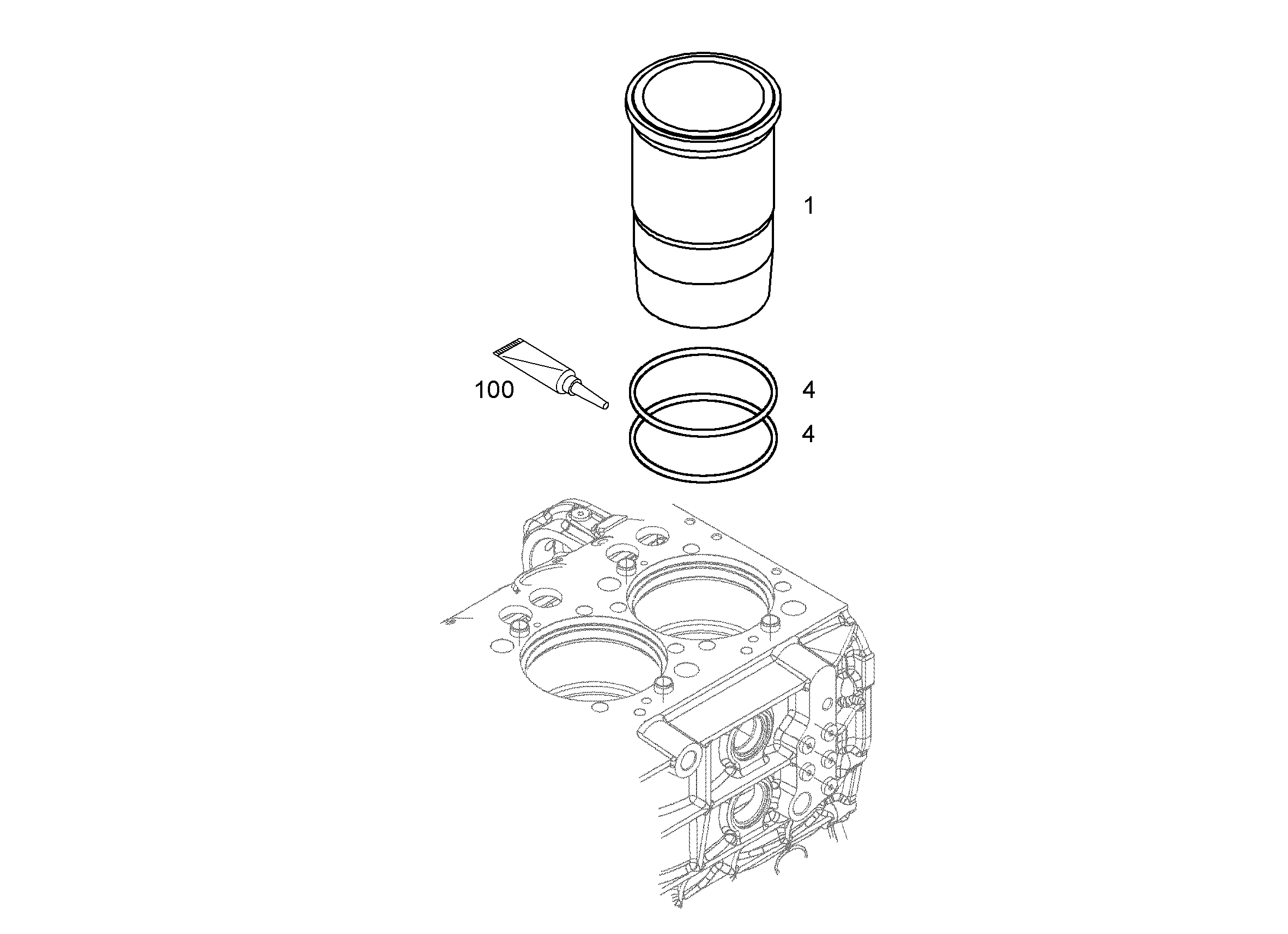 ГИЛЬЗА ЦИЛИНДРА 132/143X241,5 9080084 LIEBHERR