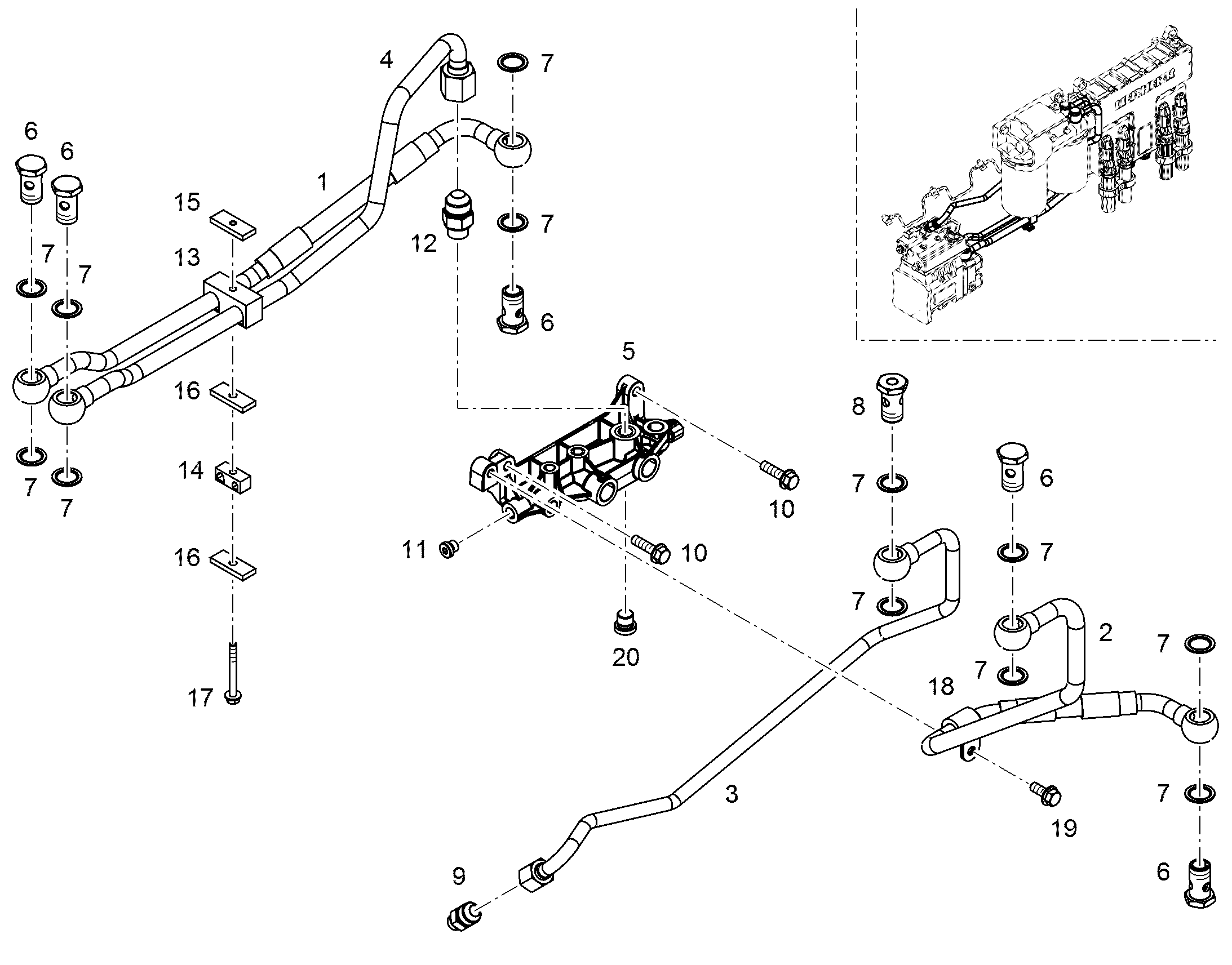 БЛОК РАСПРЕДЕЛИТЕЛЯ 12511908 LIEBHERR