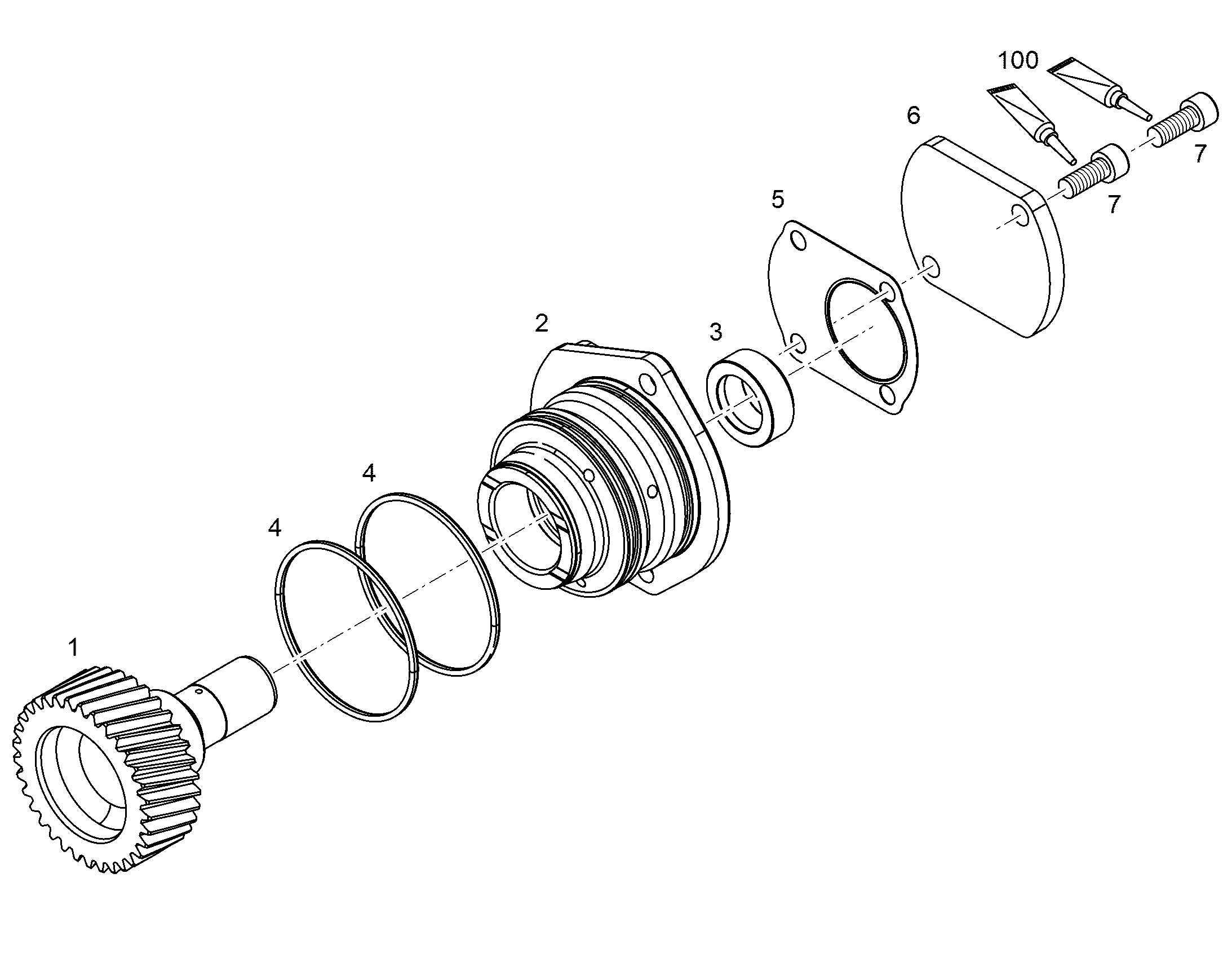 ВАЛ НАСОСА Z=33 M=2,5 9077713 LIEBHERR