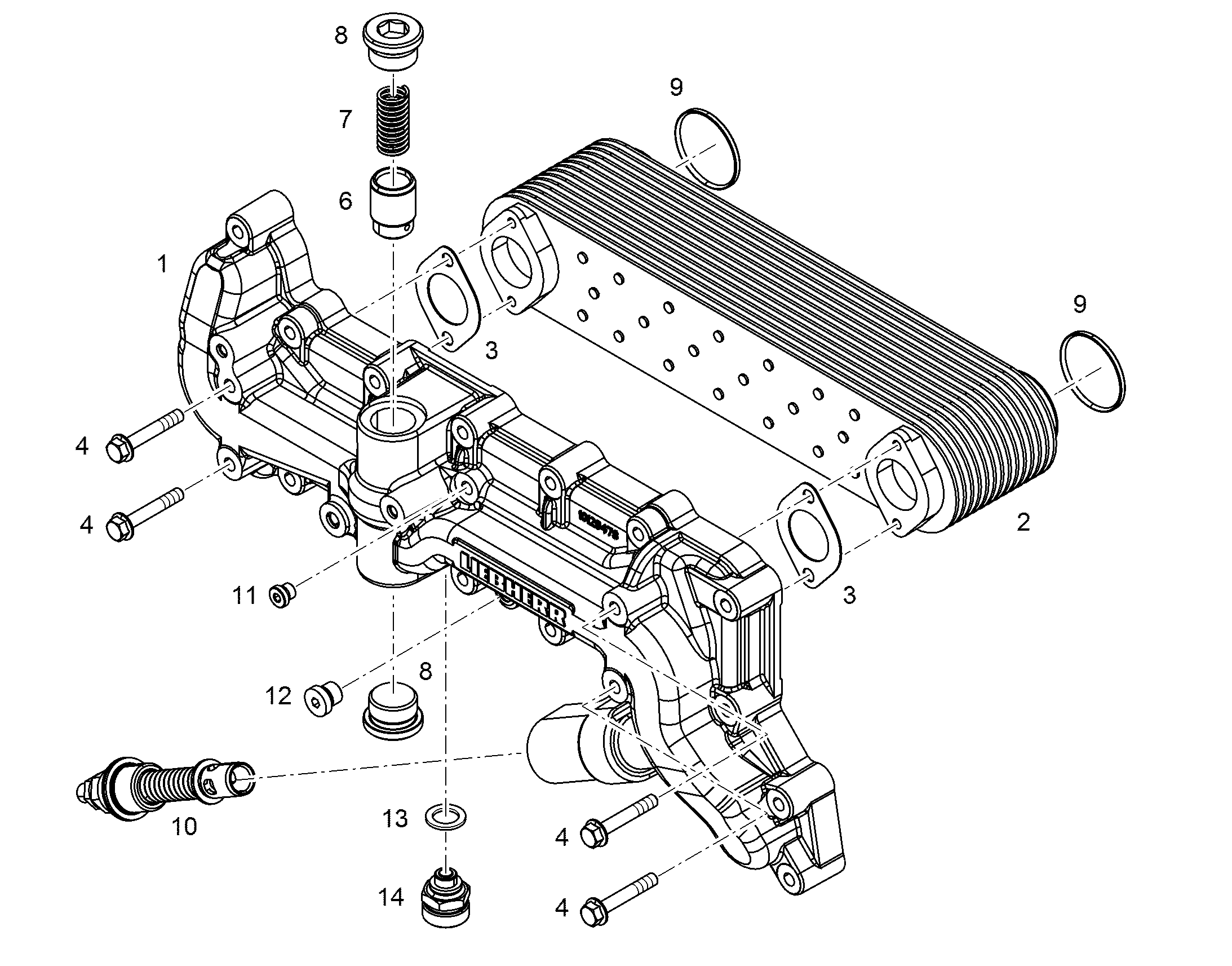 МАСЛЯНЫЙ РАДИАТОР 5700088 LIEBHERR