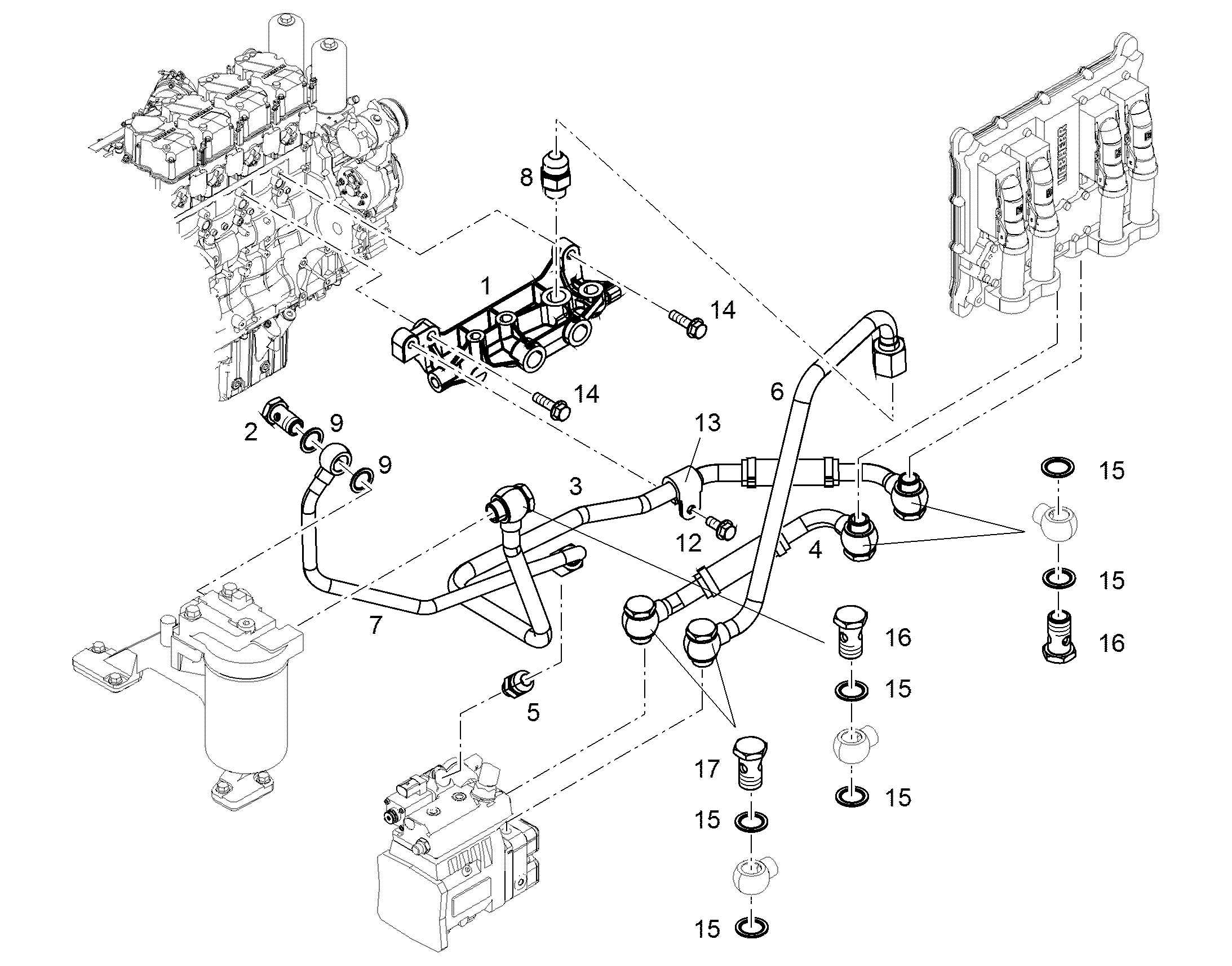 БОЛТ ПОЛЫЙ 12-3 11002995 LIEBHERR
