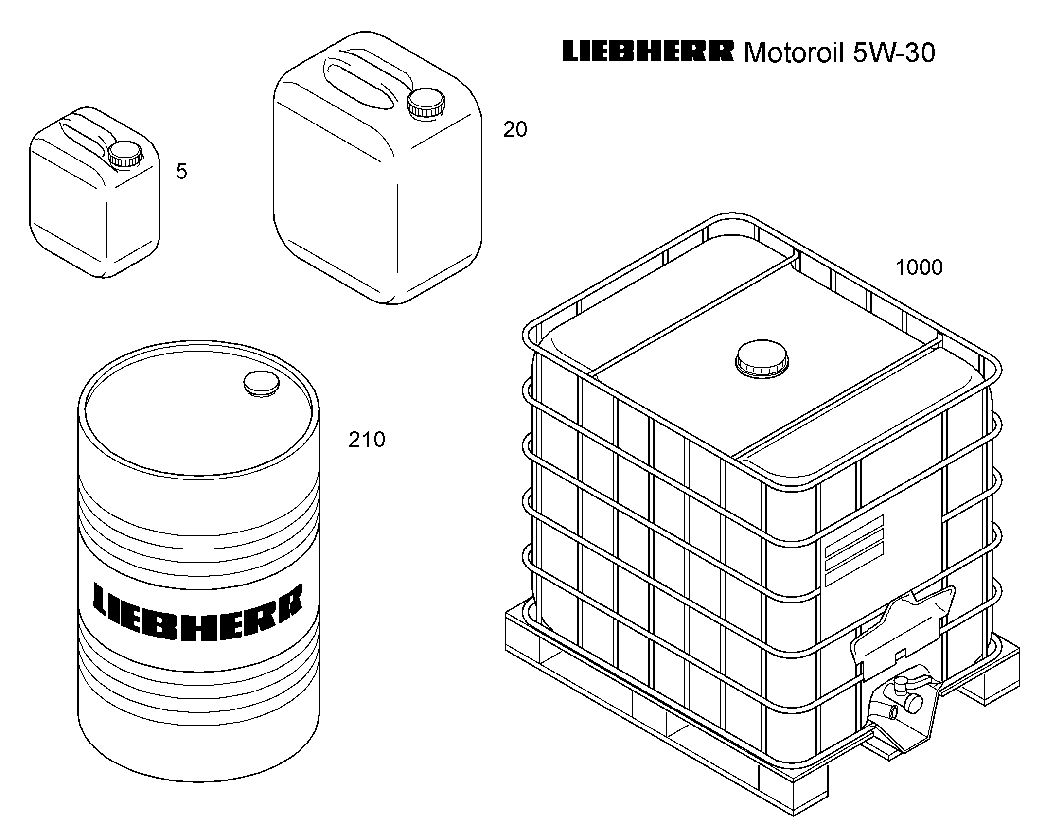 МАСЛО МОТОРНОЕ LIEBHERR/5W-30/1000 l/CONTAIN 10425719 LIEBHERR