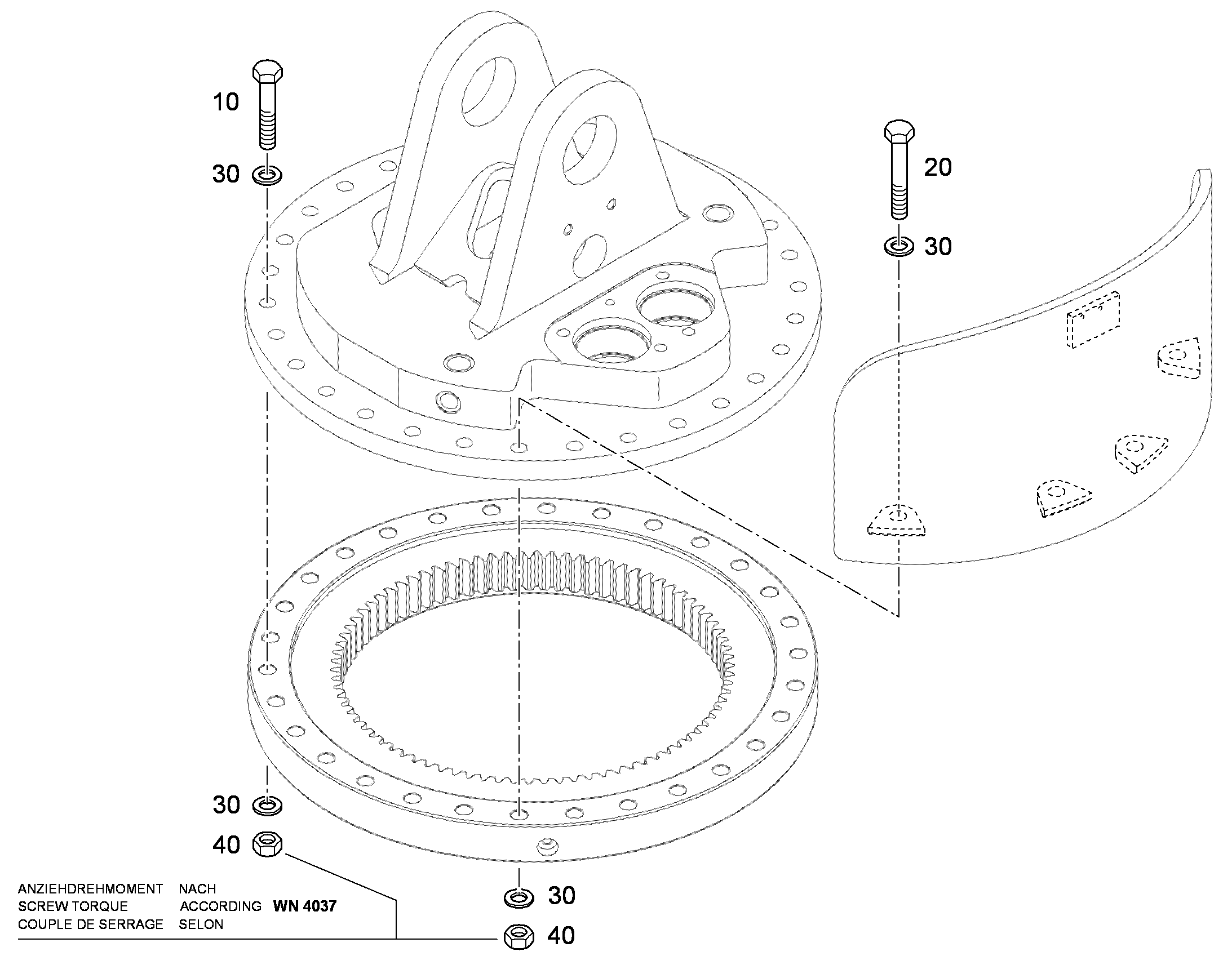 БОЛТ С ШЕСТИГРАННОЙ ГОЛОВКОЙ ISO 4014 M16X105 10.9 FLZN 10332540 LIEBHERR