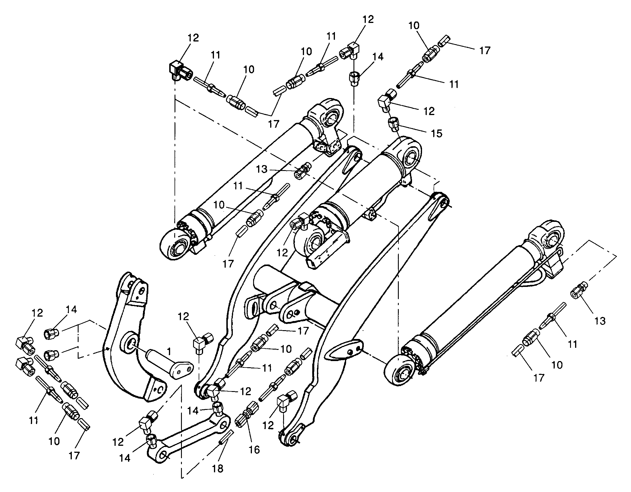 НИППЕЛЬ ДВОЙНОЙ R1/4'-M10X1 774375008 LIEBHERR