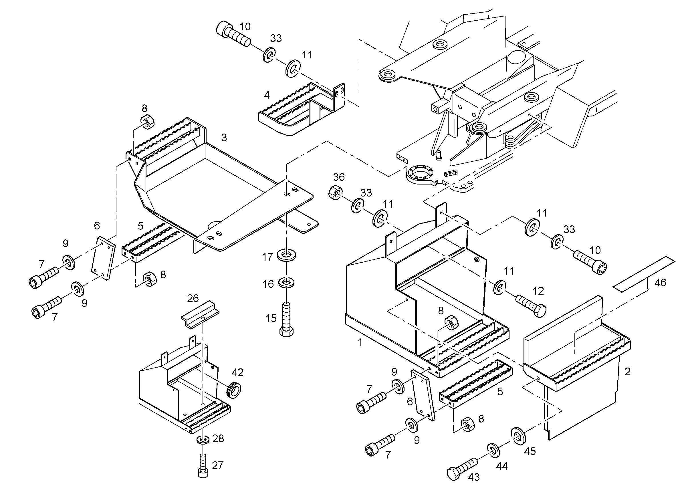 КОРОБ ВХОДА СЛЕВА 9619150 LIEBHERR