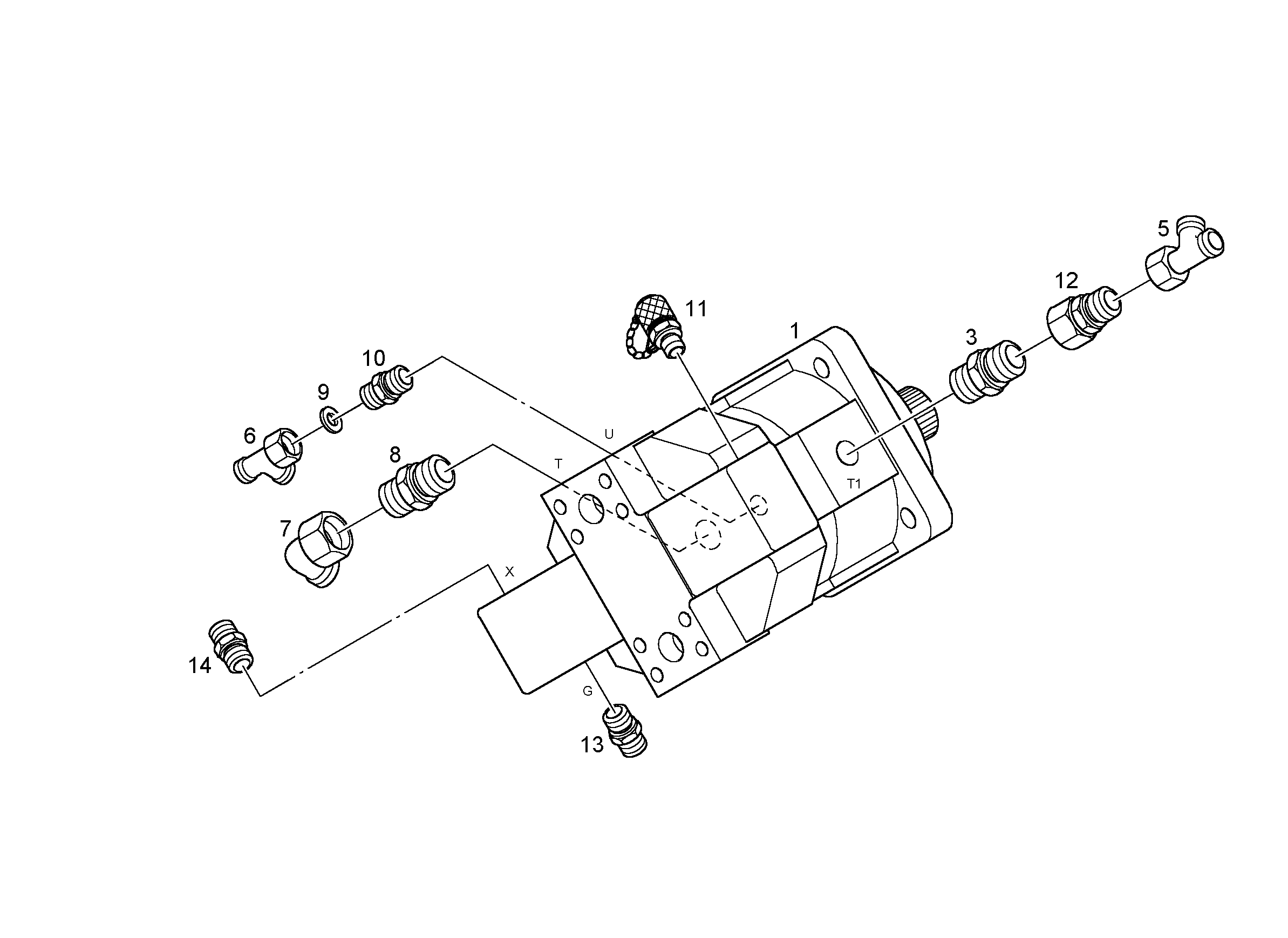 УГЛОВОЙ СОЕД. ПАТРУБОК EL 15L M22X1,5 7404419 LIEBHERR