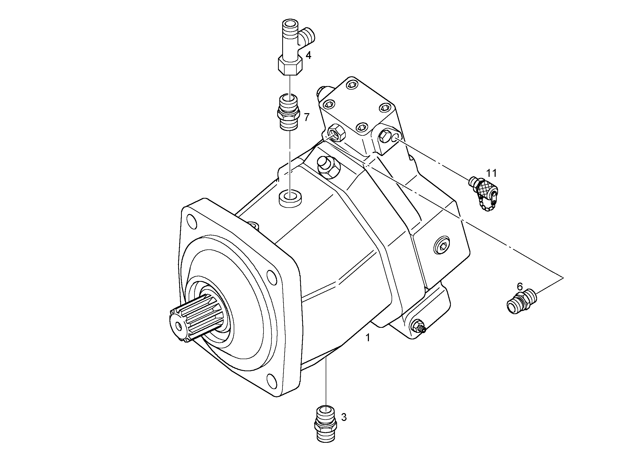 ДВИГАТЕЛЬ РЕГУЛИРУЕМЫЙ A6VM 80cm³/U 11000534 LIEBHERR