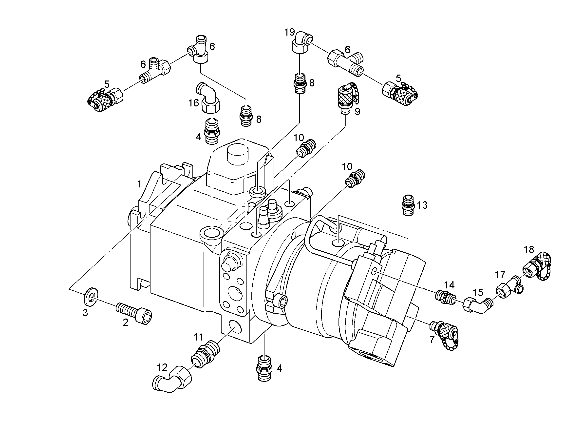 ГИДРОНАСОС РЕГУЛИРОВОЧНЫЙ A4VG+A10VO 90+45cm³/U 5716889 LIEBHERR