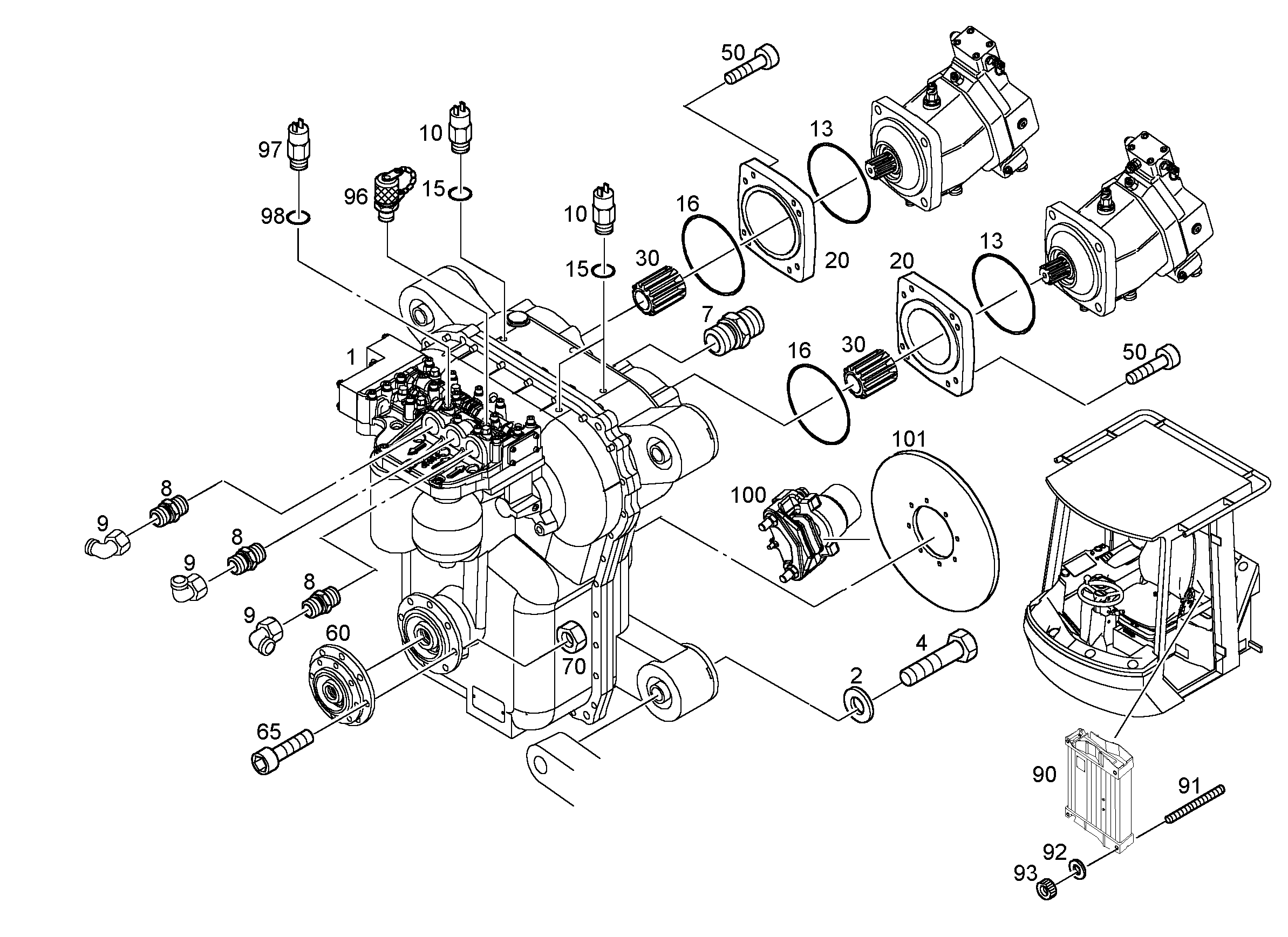 КОРОБКА РАЗДАТОЧНАЯ 10042839 LIEBHERR
