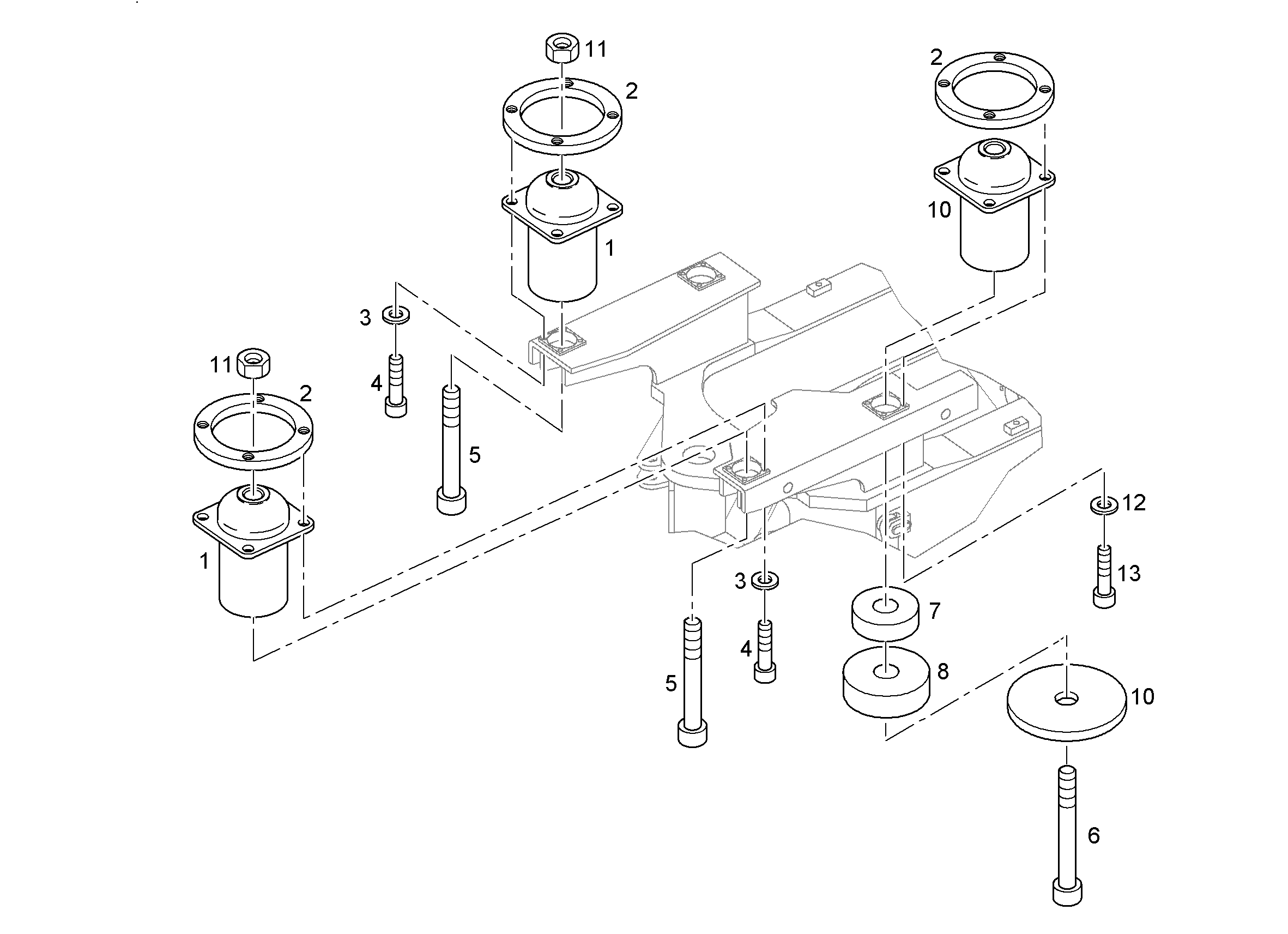 ОПОРЫ КАБИНЫ 7624293 LIEBHERR