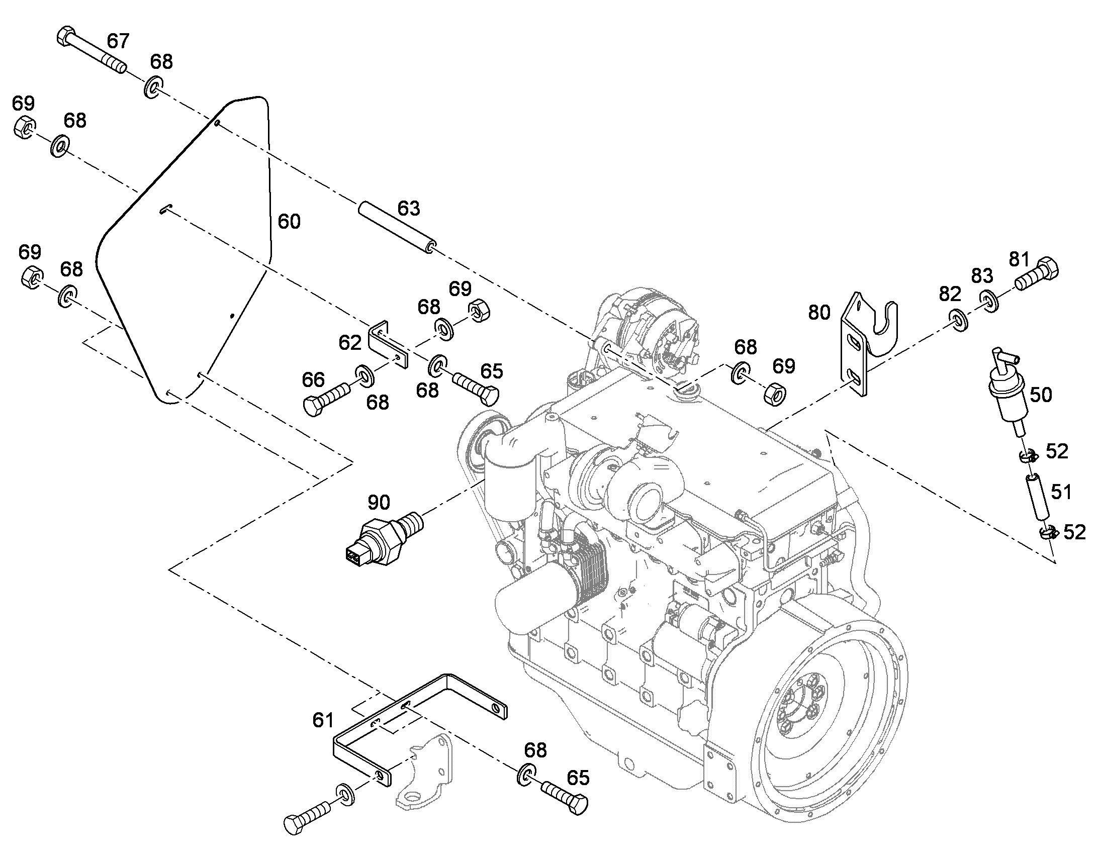БОЛТ С ШЕСТИГРАННОЙ ГОЛОВКОЙ ISO 4014 M8X140 8.8 480H 12224565 LIEBHERR