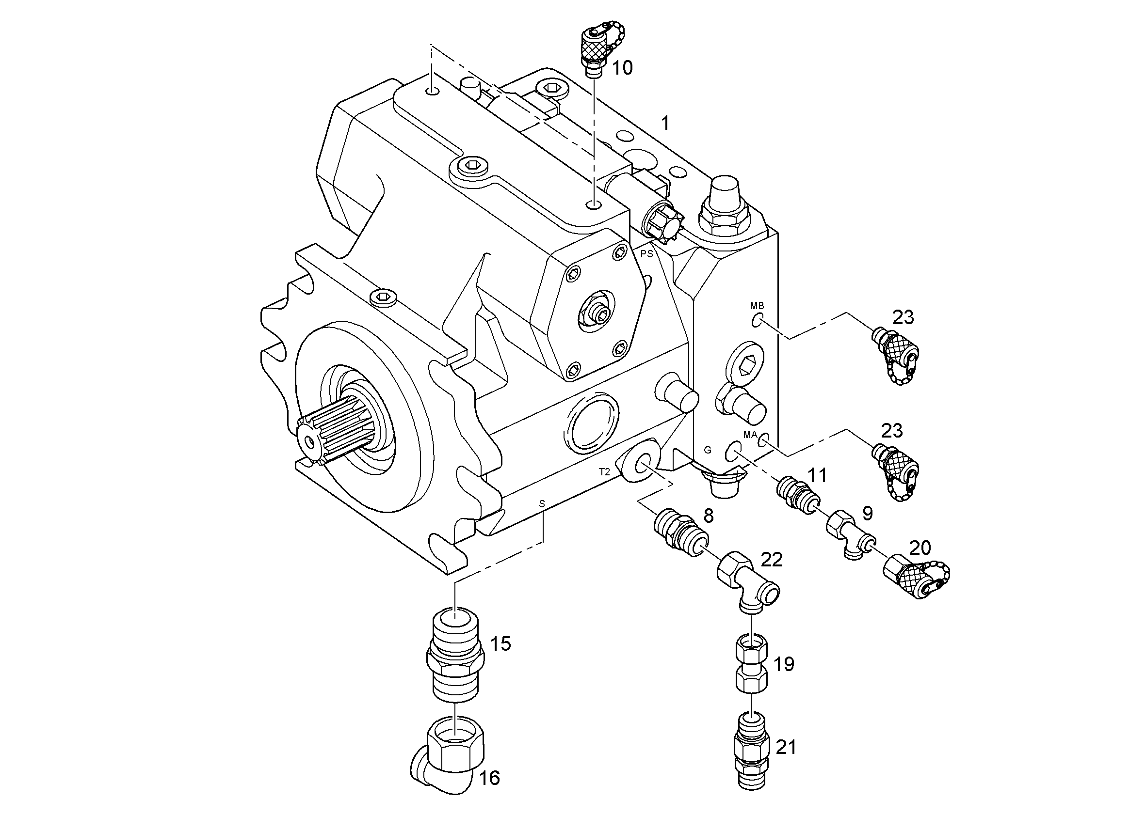 ГИДРОНАСОС РЕГУЛИРОВОЧНЫЙ A4VG 125cm³/U 12202800 LIEBHERR