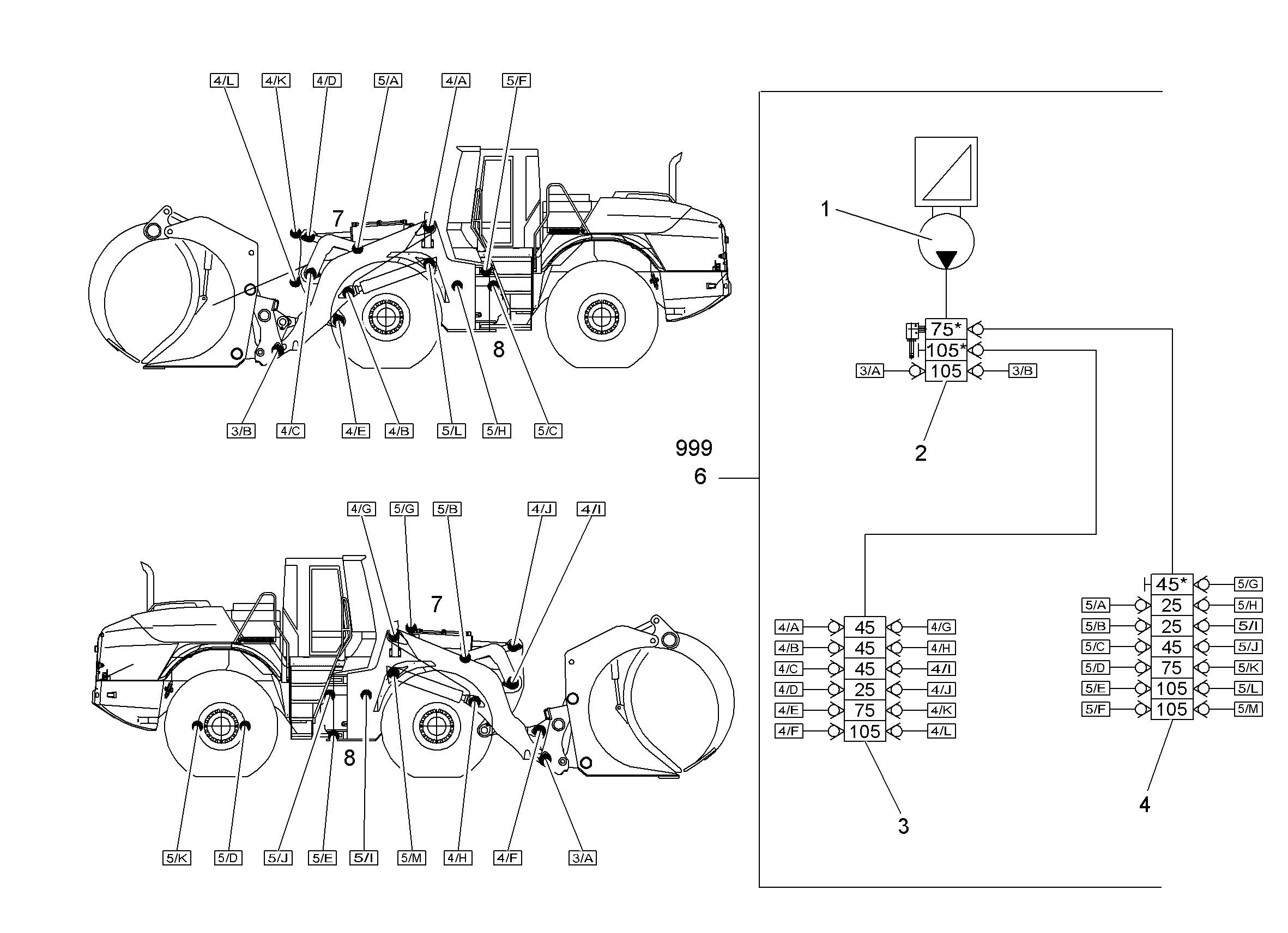 СМАЗОЧНЫЕ ЛИНИИ ПОДЪEМНИК 9776074 LIEBHERR