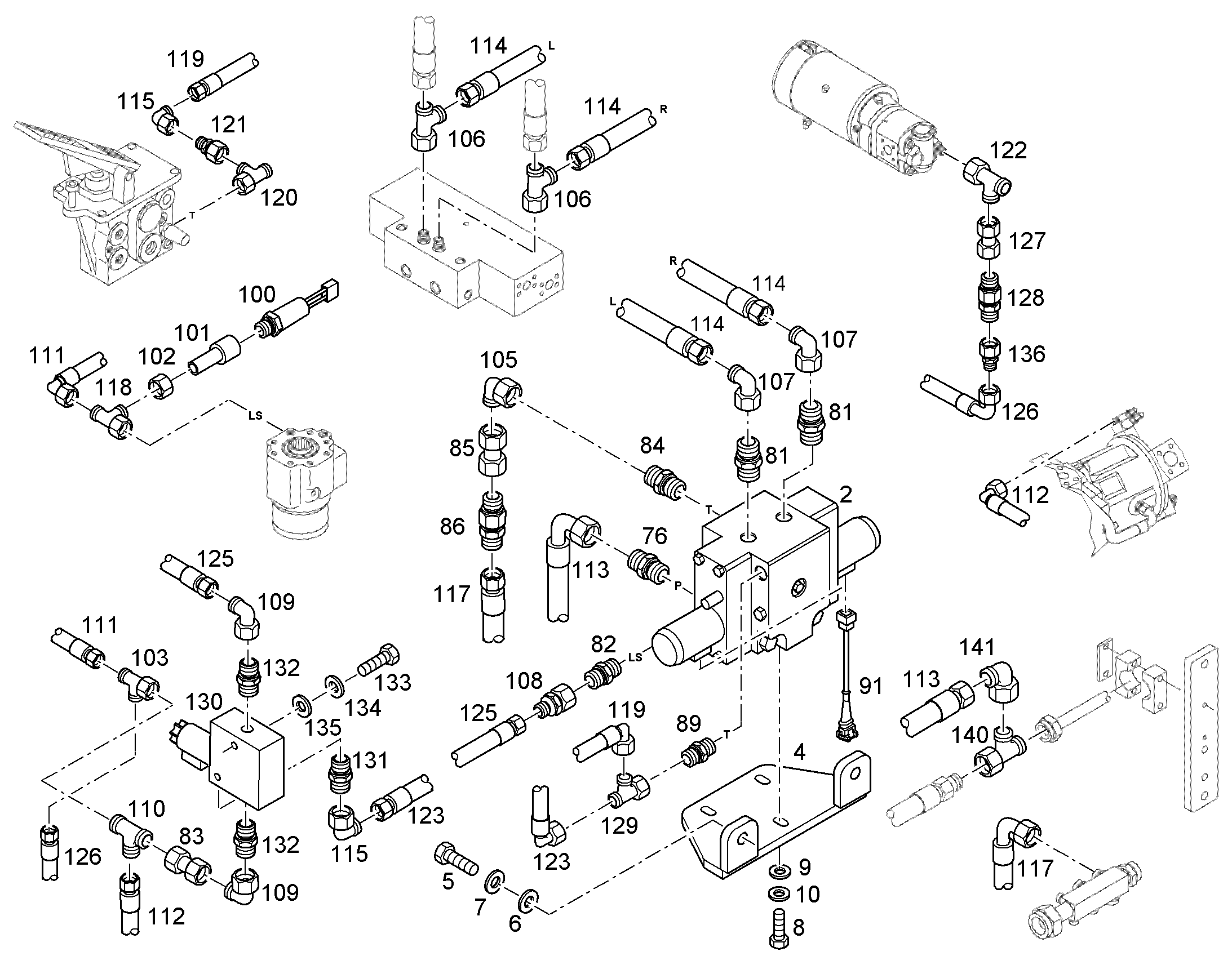 ШЛАНГ 6X1100 5618535 LIEBHERR