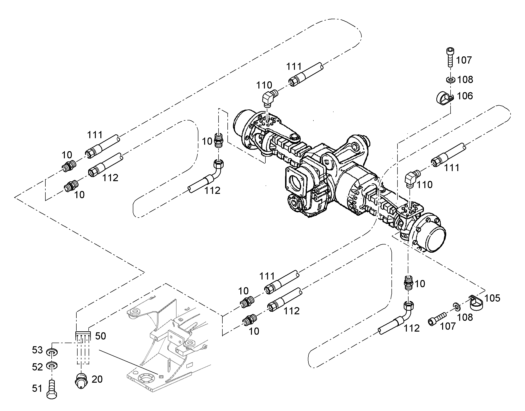 ШЛАНГ МАСЛЯНЫЙ 5X2400 5614231 LIEBHERR