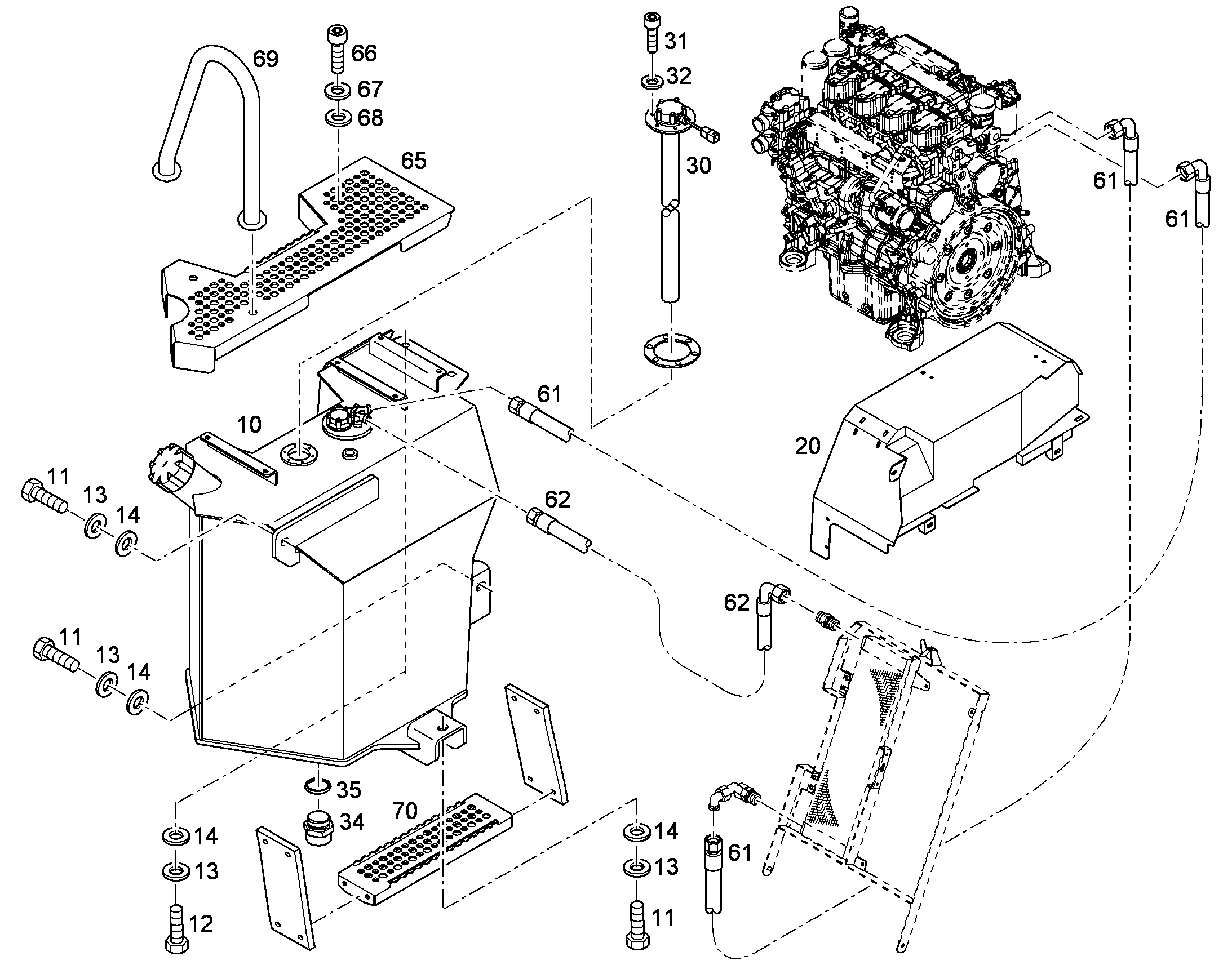 БАК ТОПЛИВНЫЙ 210 LITER 8924459 LIEBHERR