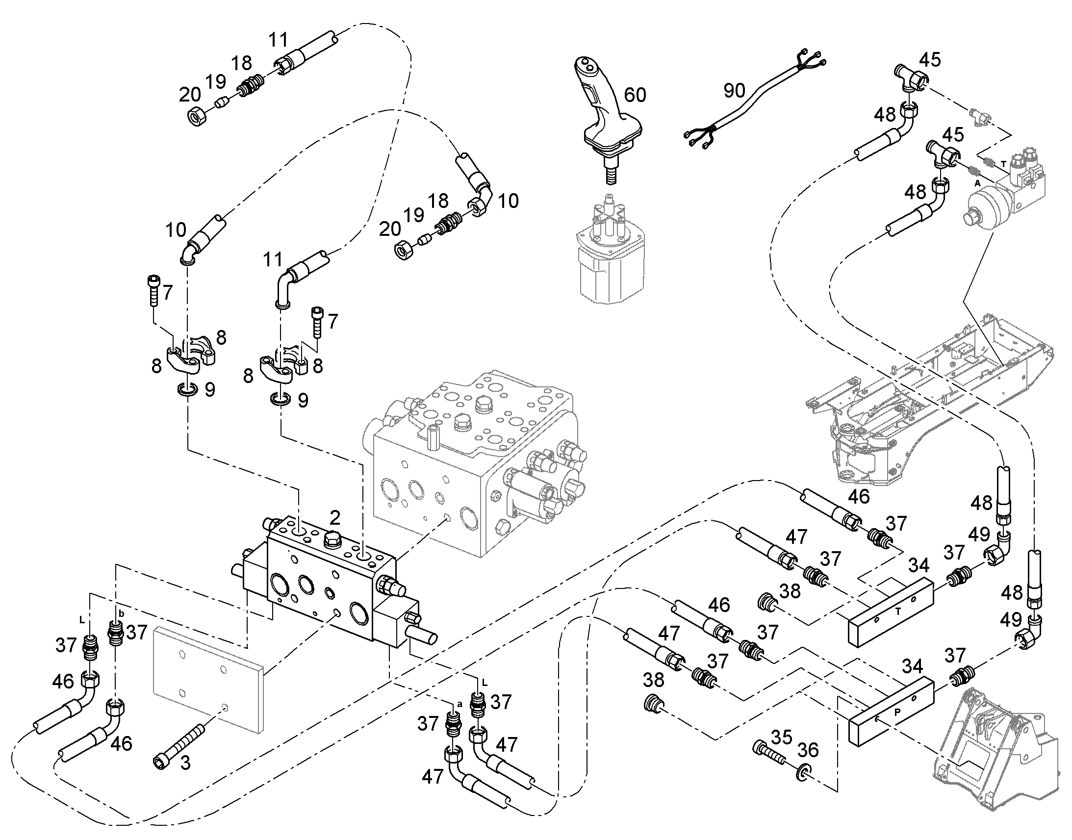 КАБ. ЖГУТ 3 И 4 КОНТУРА УПР. W228 8924779 LIEBHERR
