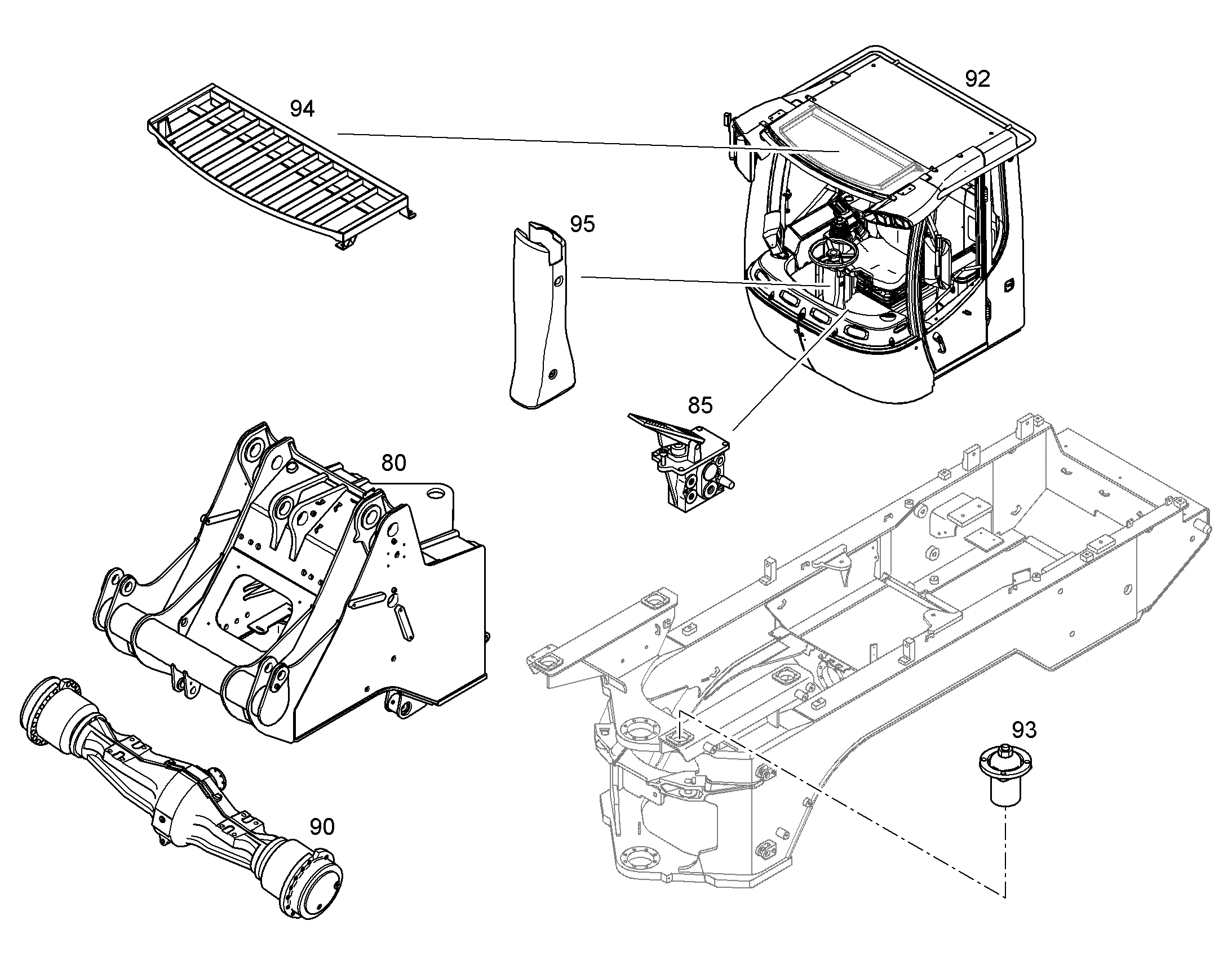 FRONT AXLE INSTALLATION 8924767 LIEBHERR