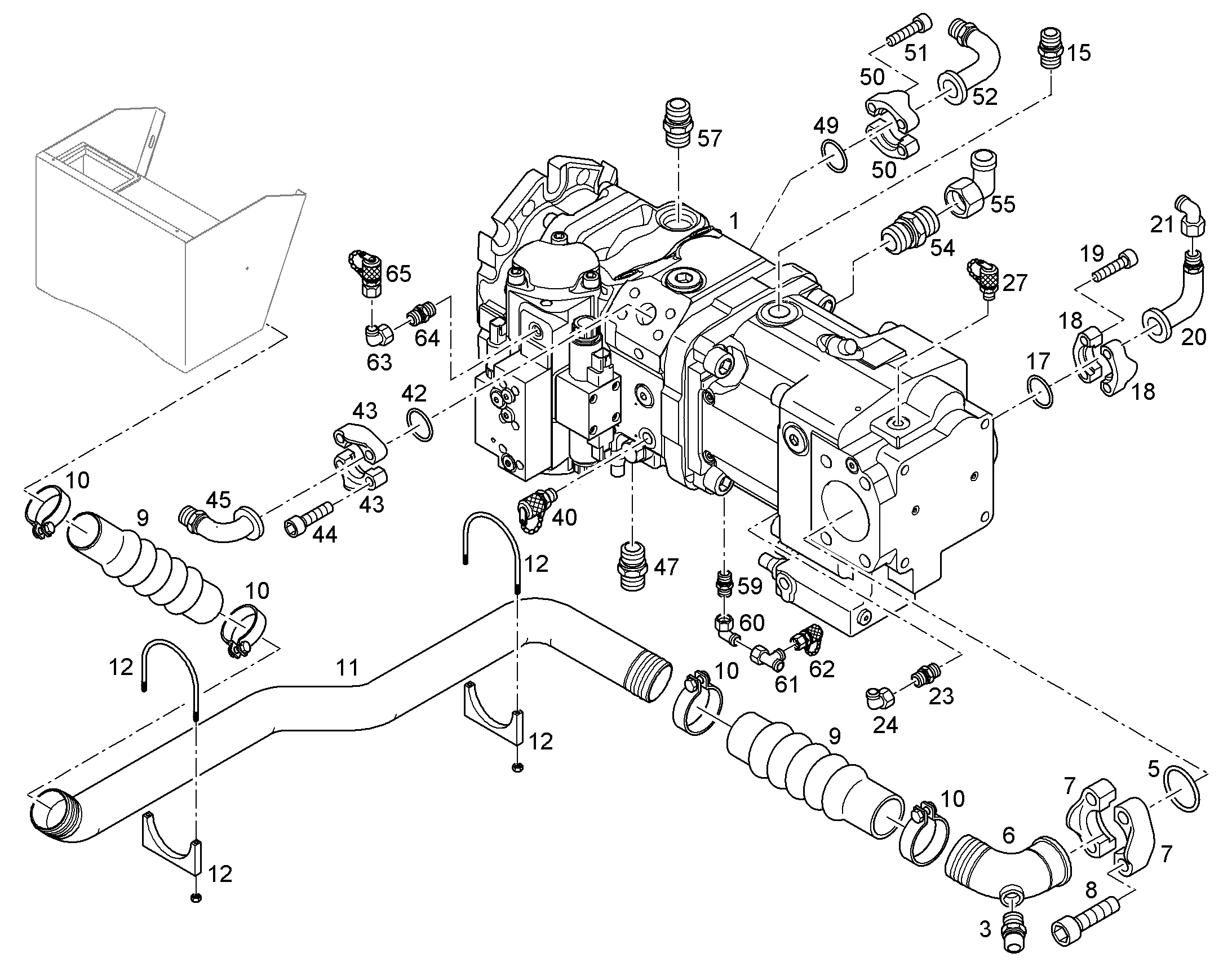 СДВОЕННЫЙ РЕГУЛИР. НАСОС A4VG+A11 110+95cm³/U 10803187 LIEBHERR