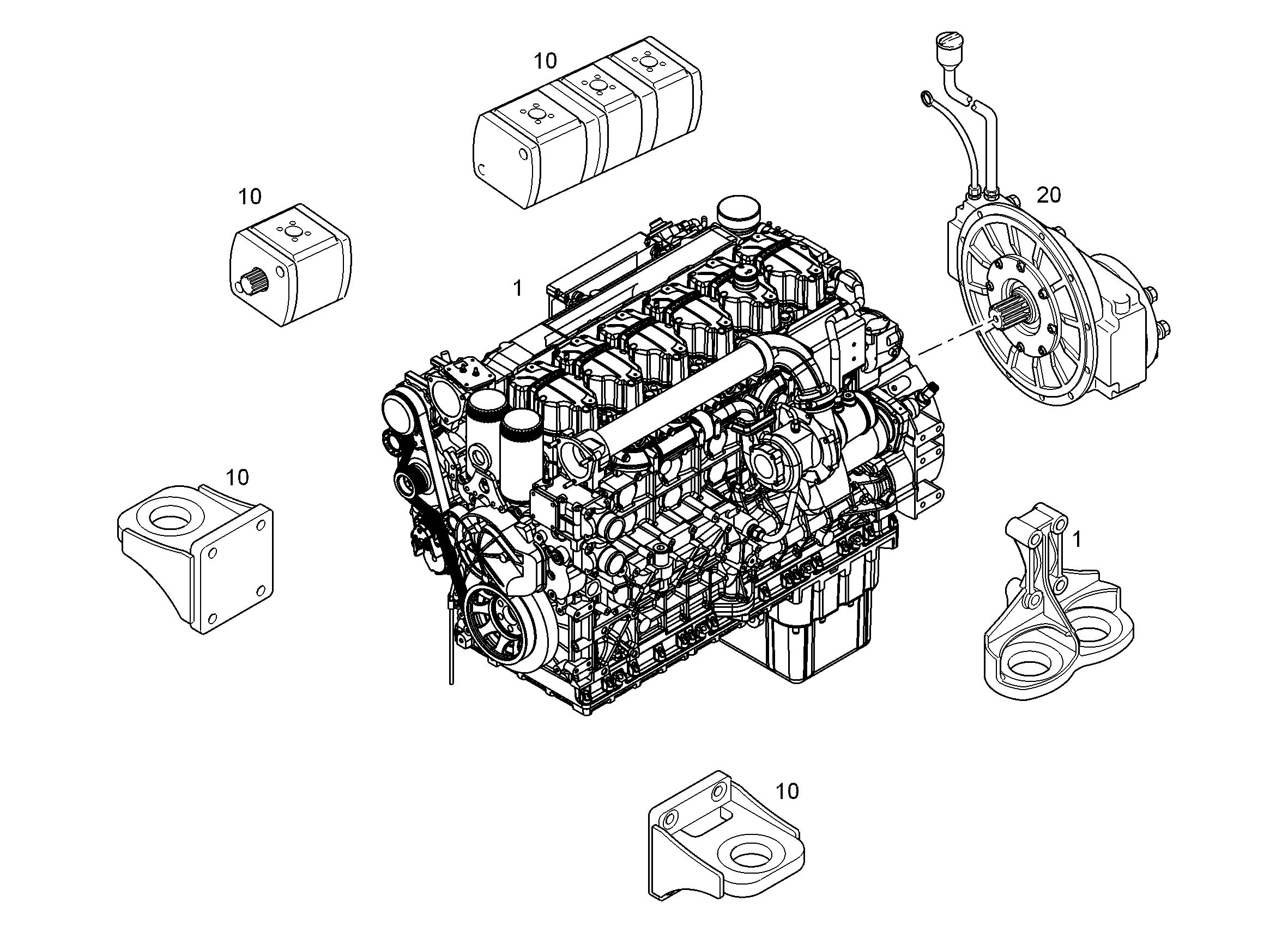 КОМПЛ.ПЕРЕОБ.ДВИГАТЕЛЬ МОНТАЖ 93027055 LIEBHERR