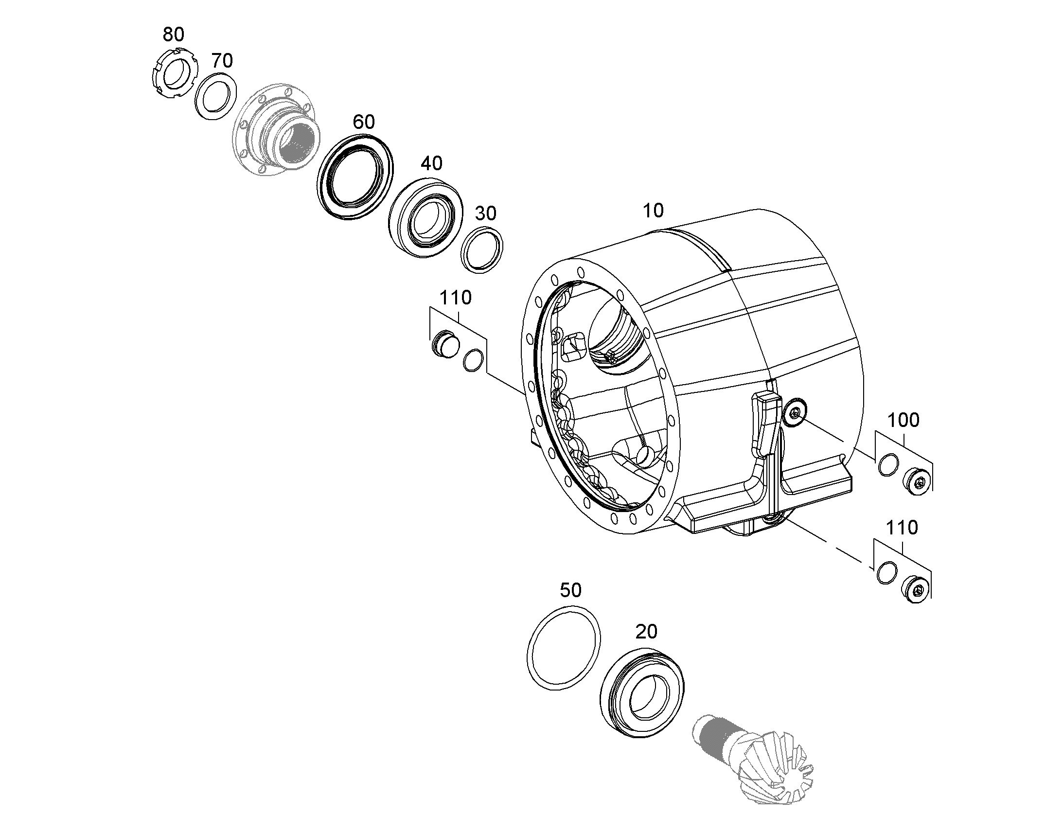 КОРПУС ПРИВОДНОГО УЗЛА МОСТА 11007113 LIEBHERR