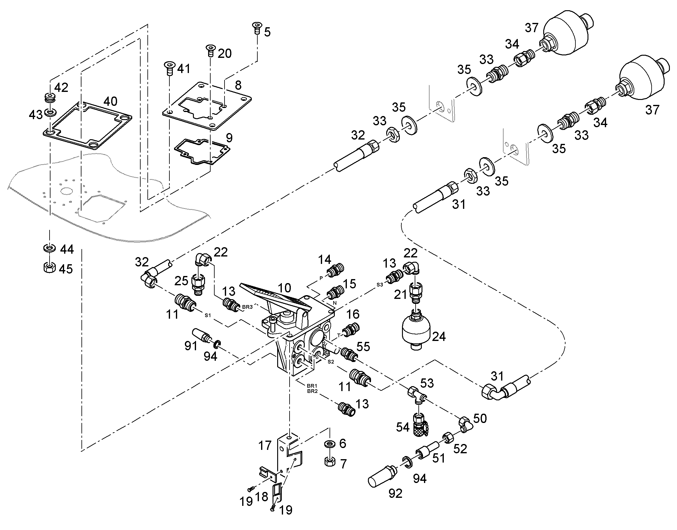 АККУМУЛЯТОР МЕМБРАННЫЙ 0,75l/210bar/50bar -40/100°C G 11080607 LIEBHERR