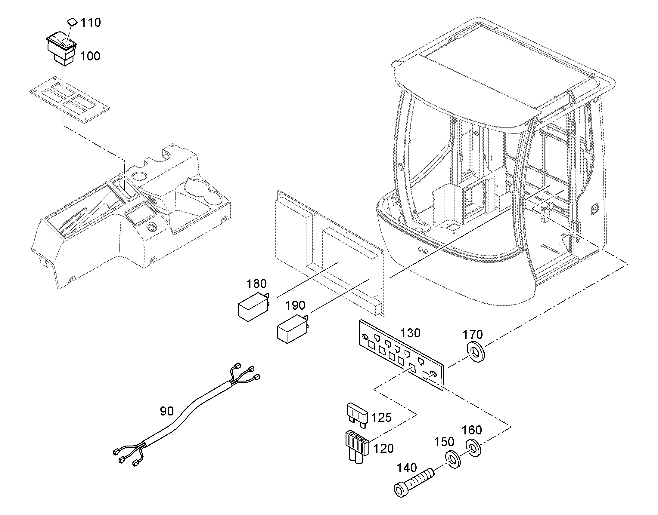 К-Т ПРОВ.-ПРЕДУПР.ЗАД.ХОДА W275 93014782 LIEBHERR