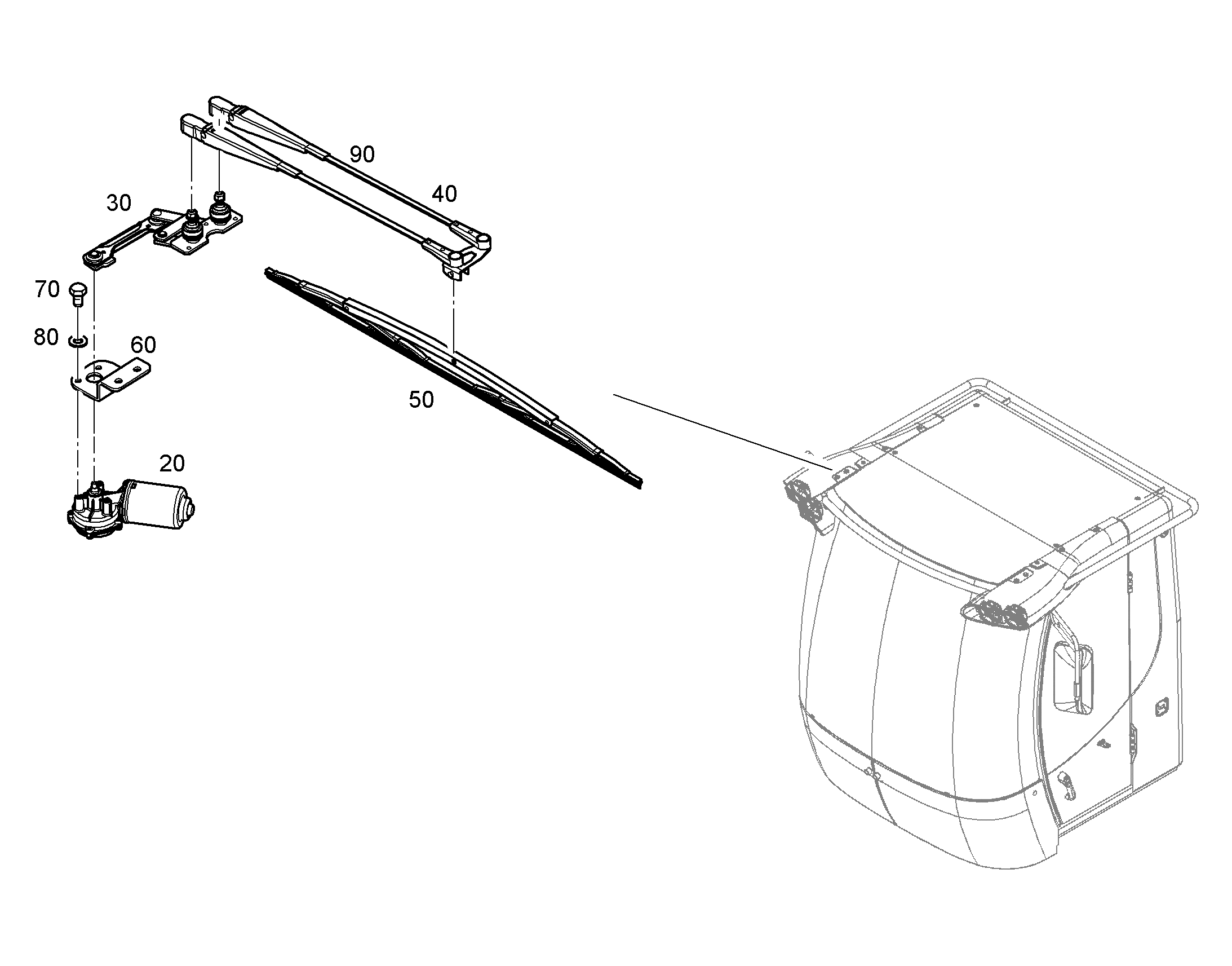 МЕХАНИЗМ СТЕКЛООЧИСТИТЕЛЯ 11080699 LIEBHERR