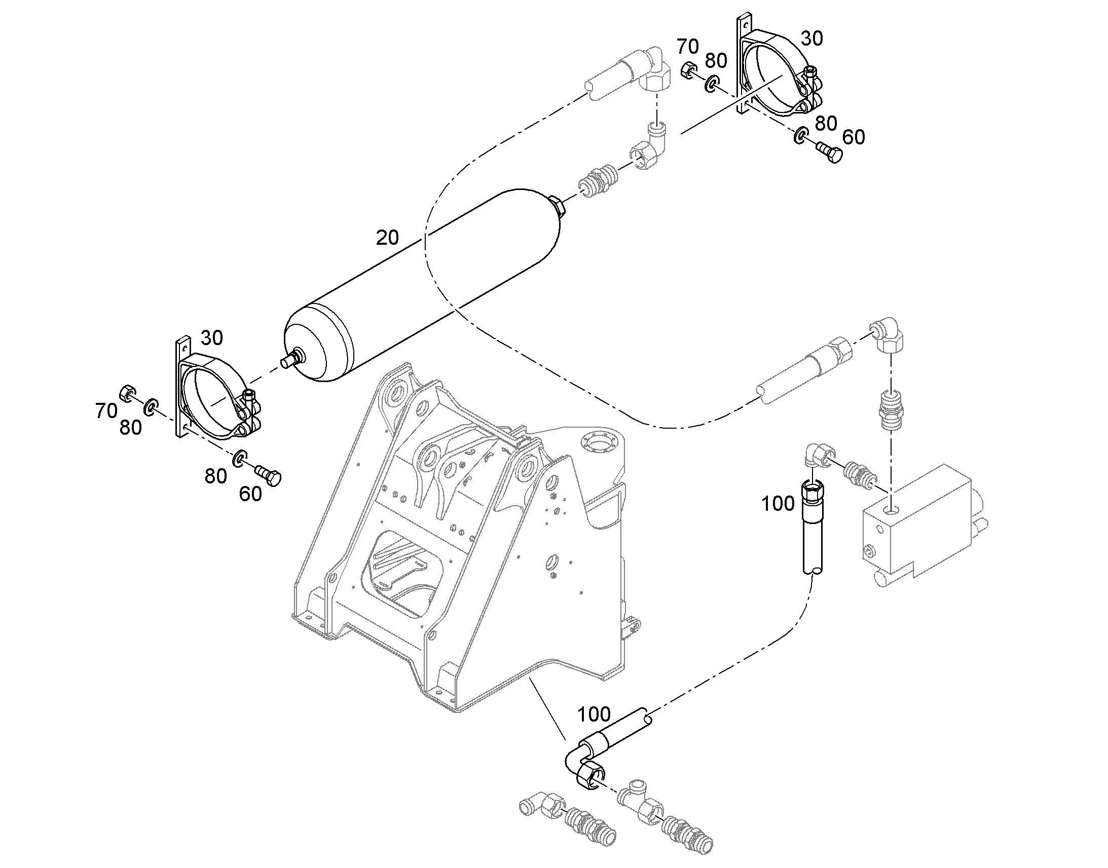 АККУМУЛЯТОР ПОРШНЕВОЙ 6l/280bar/25bar -30/+80°C G1 10665008 LIEBHERR