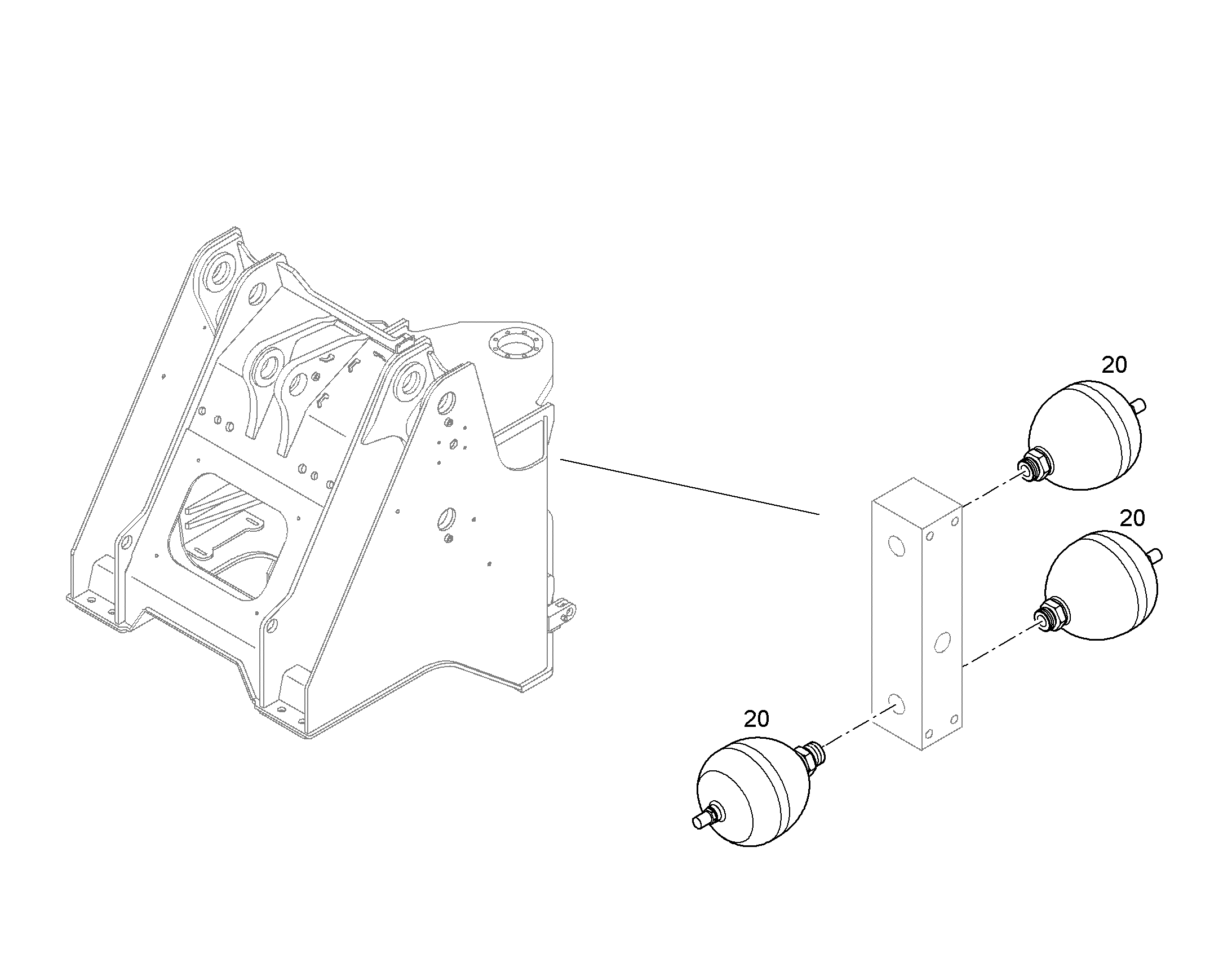 АККУМУЛЯТОР МЕМБРАННЫЙ 2l/330bar/25bar -40/100°C G1' 11124106 LIEBHERR