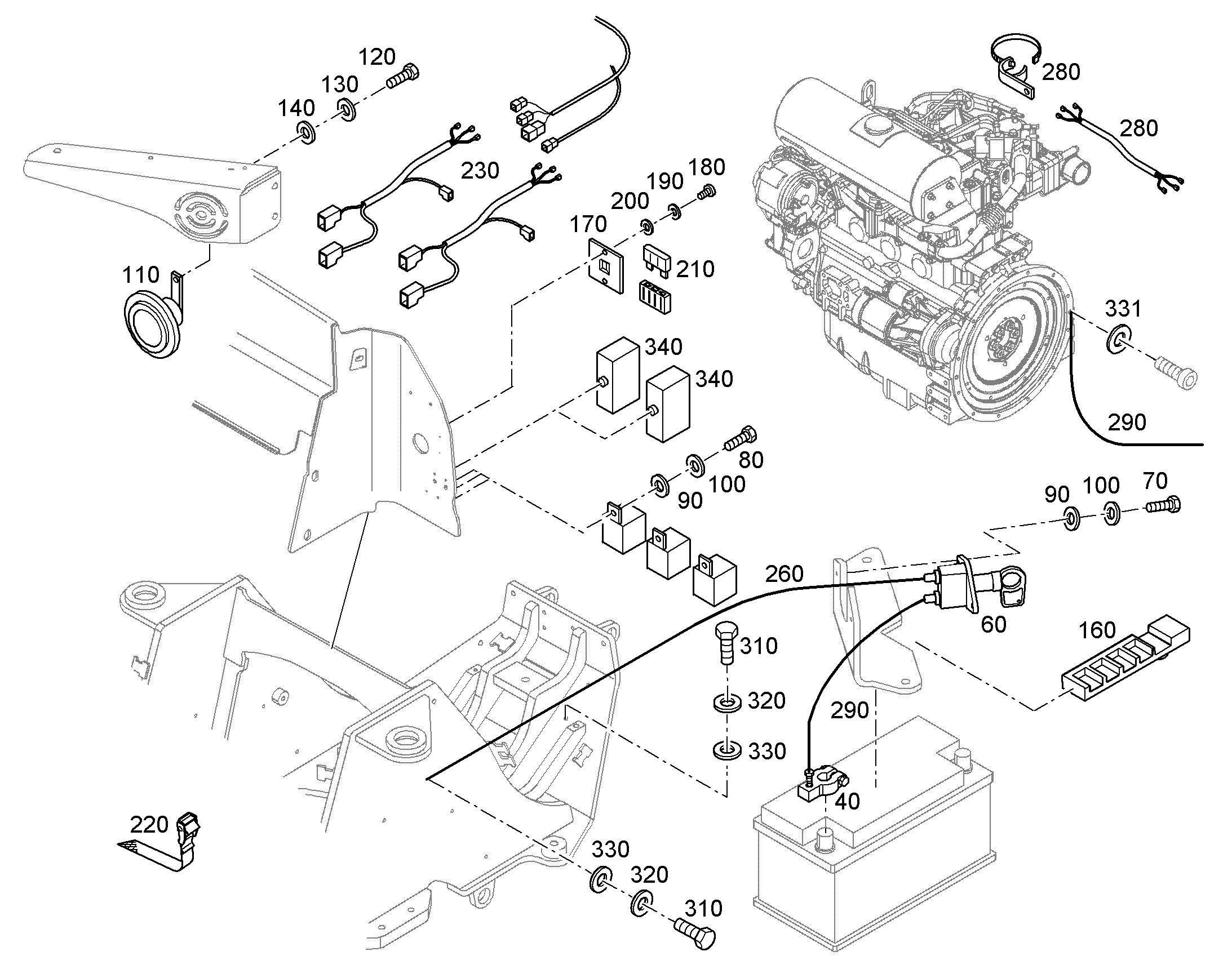ЦЕНТРАЛЬНЫЙ КАБ.ЖГУТ W165 93026816 LIEBHERR